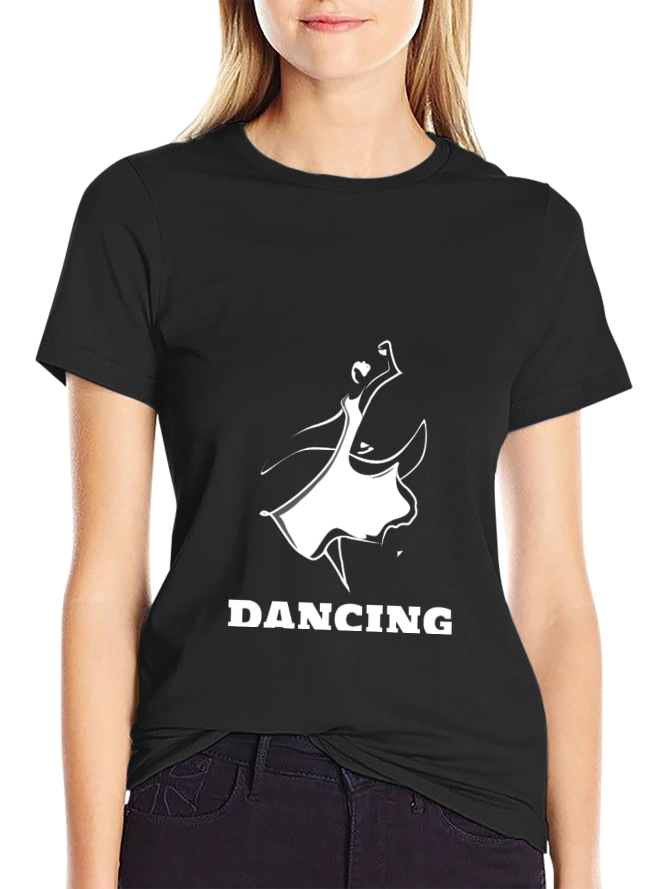 Black Dancing Silhouette Graphic T-Shirt view 2
