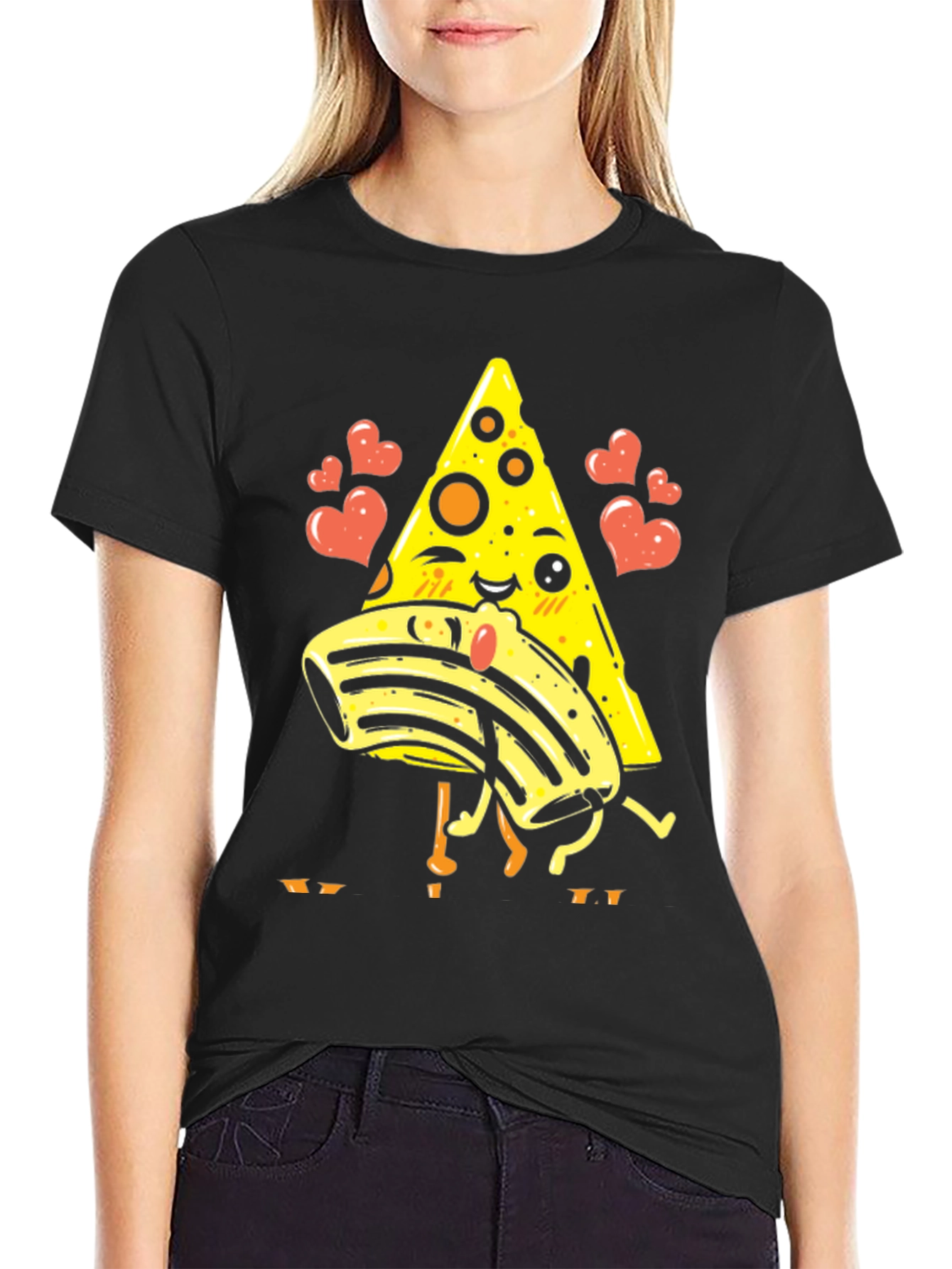 Black Pizza and Pasta Lovers T-Shirt view 2