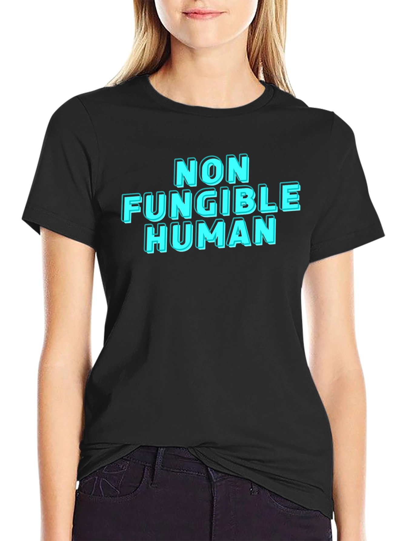 Black Non Fungible Human Graphic Tee view 2