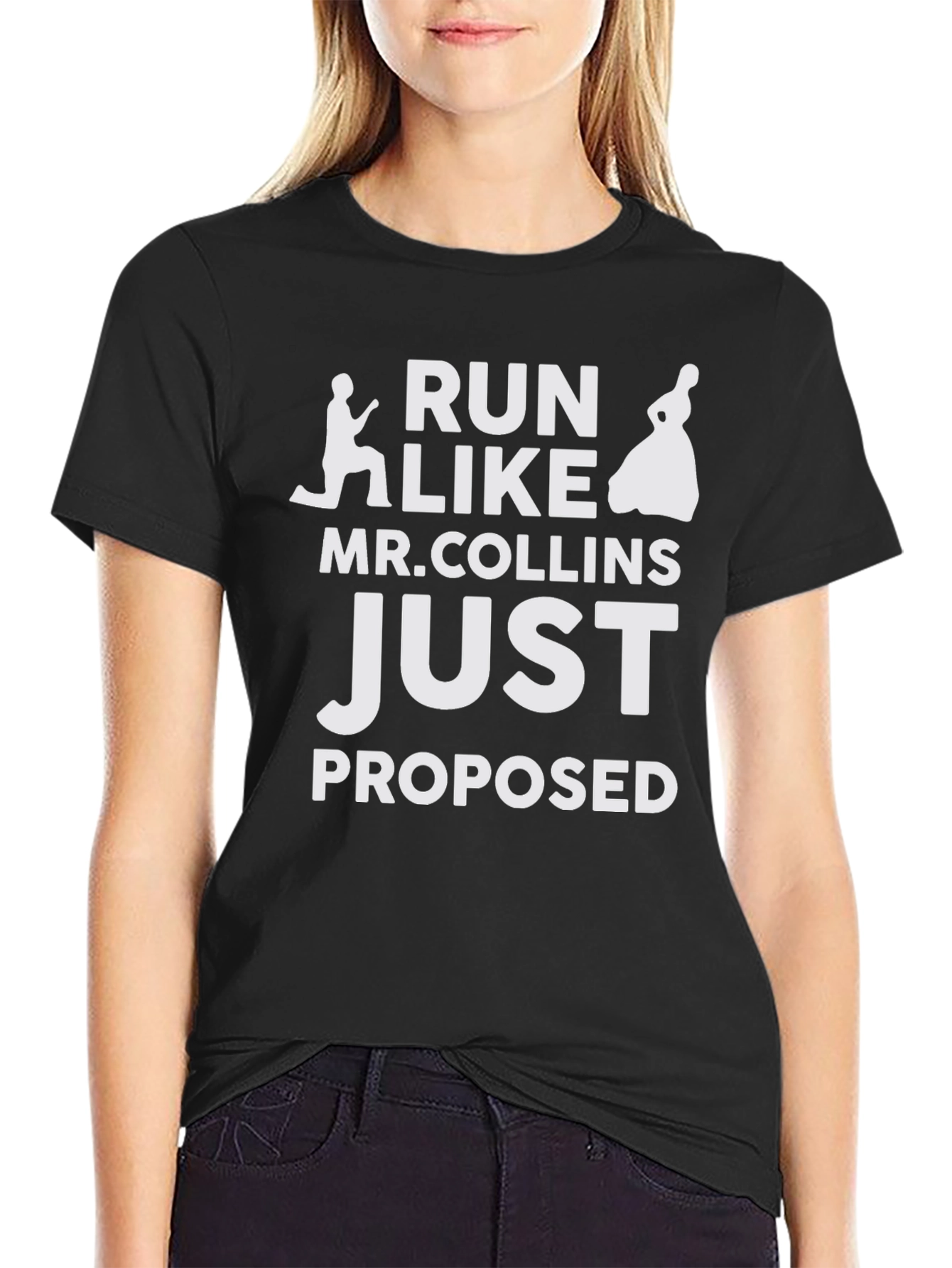 Black Run Like Mr. Collins T-Shirt - Pride and Prejudice view 2