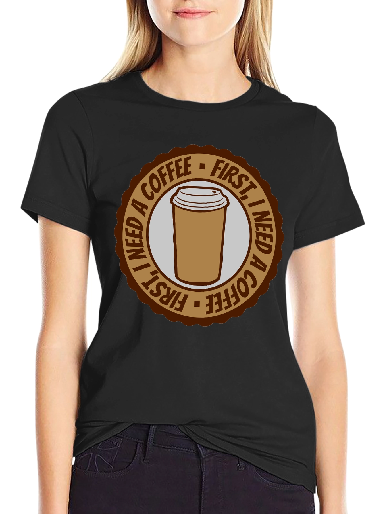 Black Coffee First T-Shirt - Unisex Graphic Tee view 2