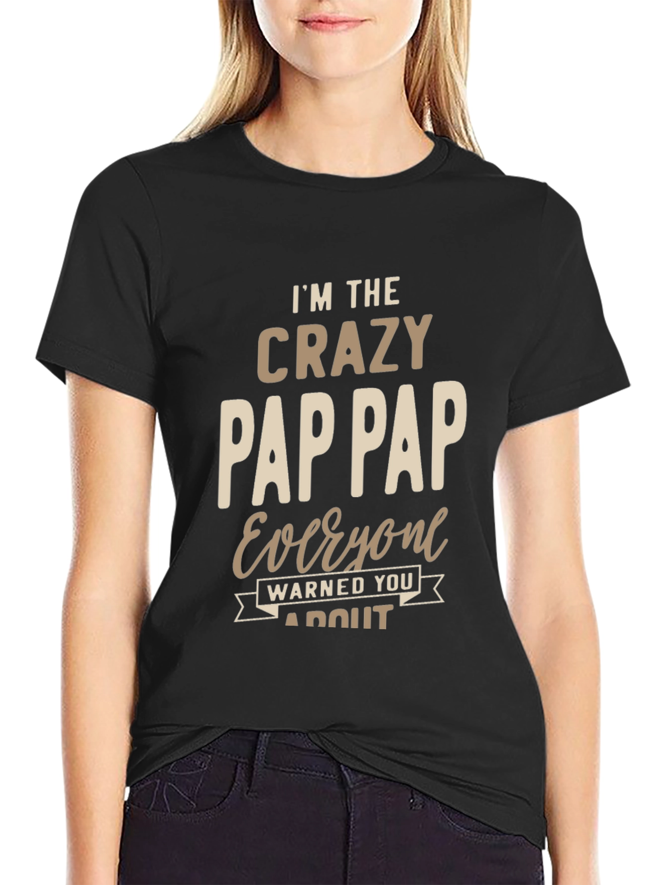 Black Crazy Pap Pap T-Shirt Funny Grandfather Tee view 2