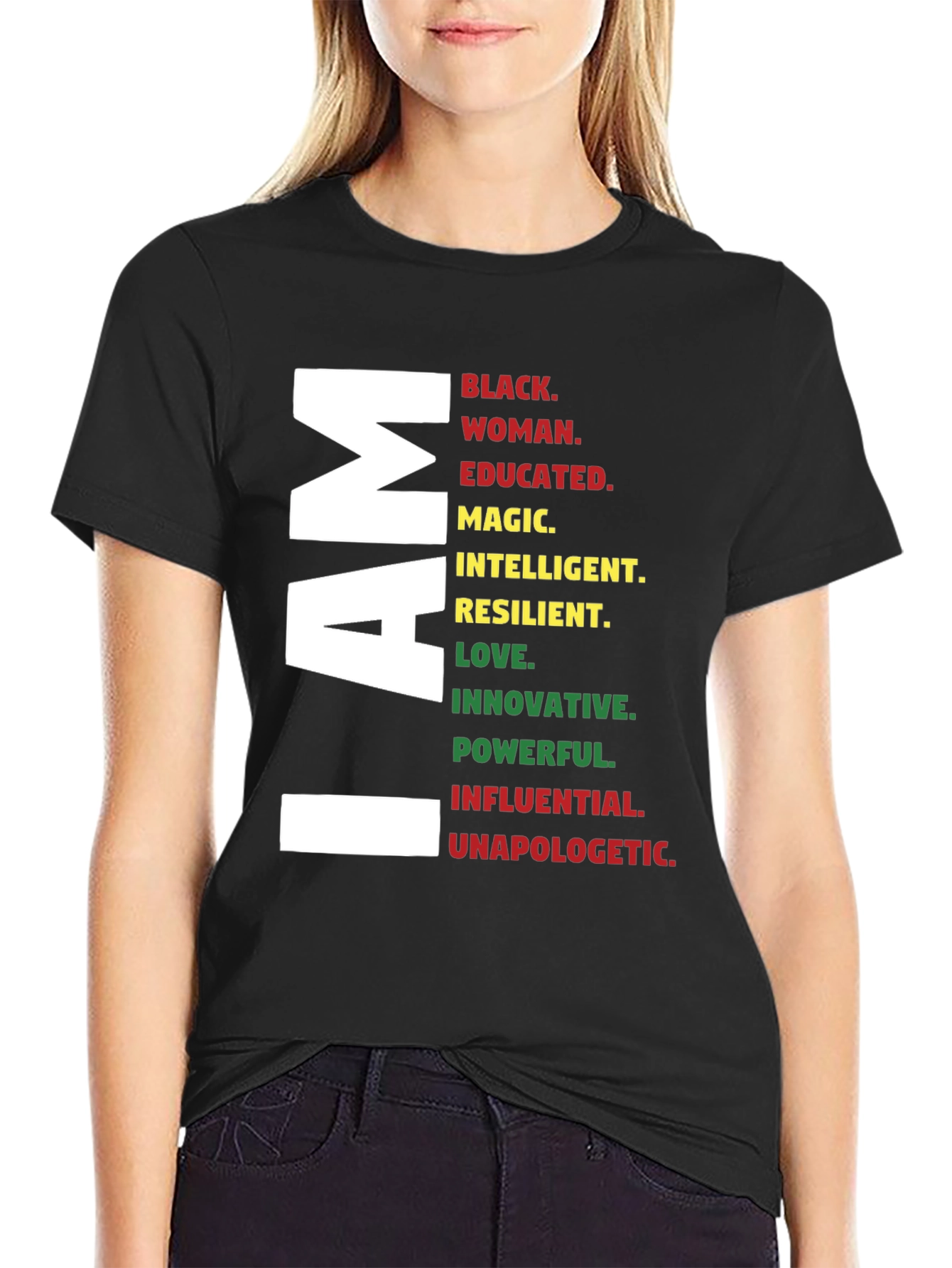 I AM Black Woman T-Shirt - Empowering Graphic Tee - 2