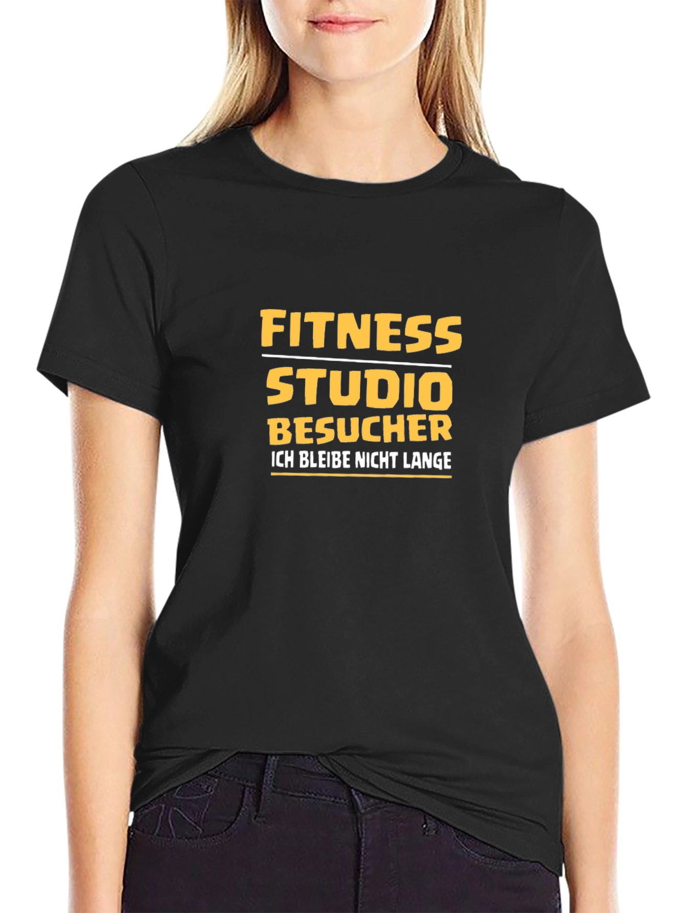 Black Fitness Studio Besucher T-Shirt - Black view 2