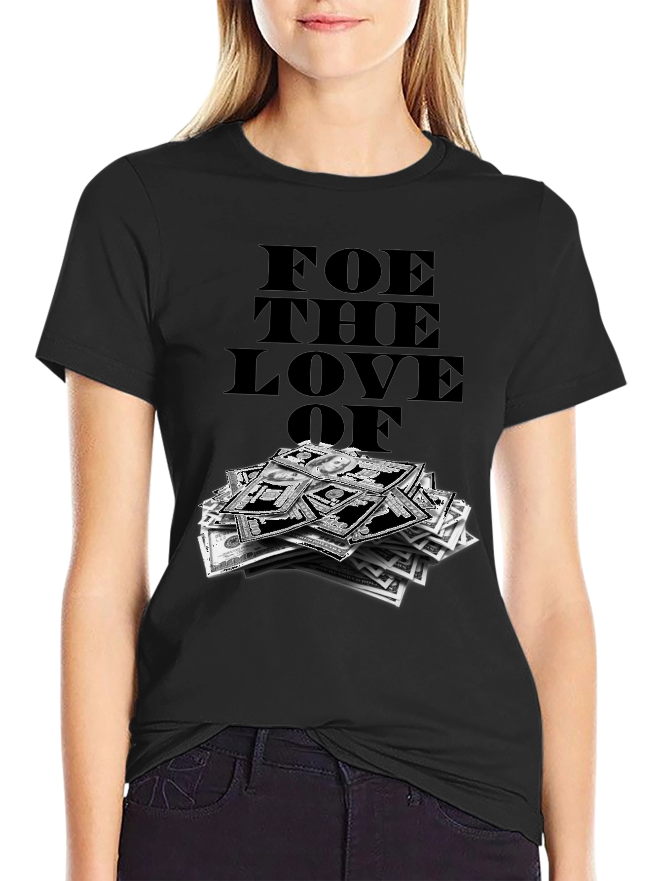 Black Foe The Love Of Money Graphic T-Shirt view 2