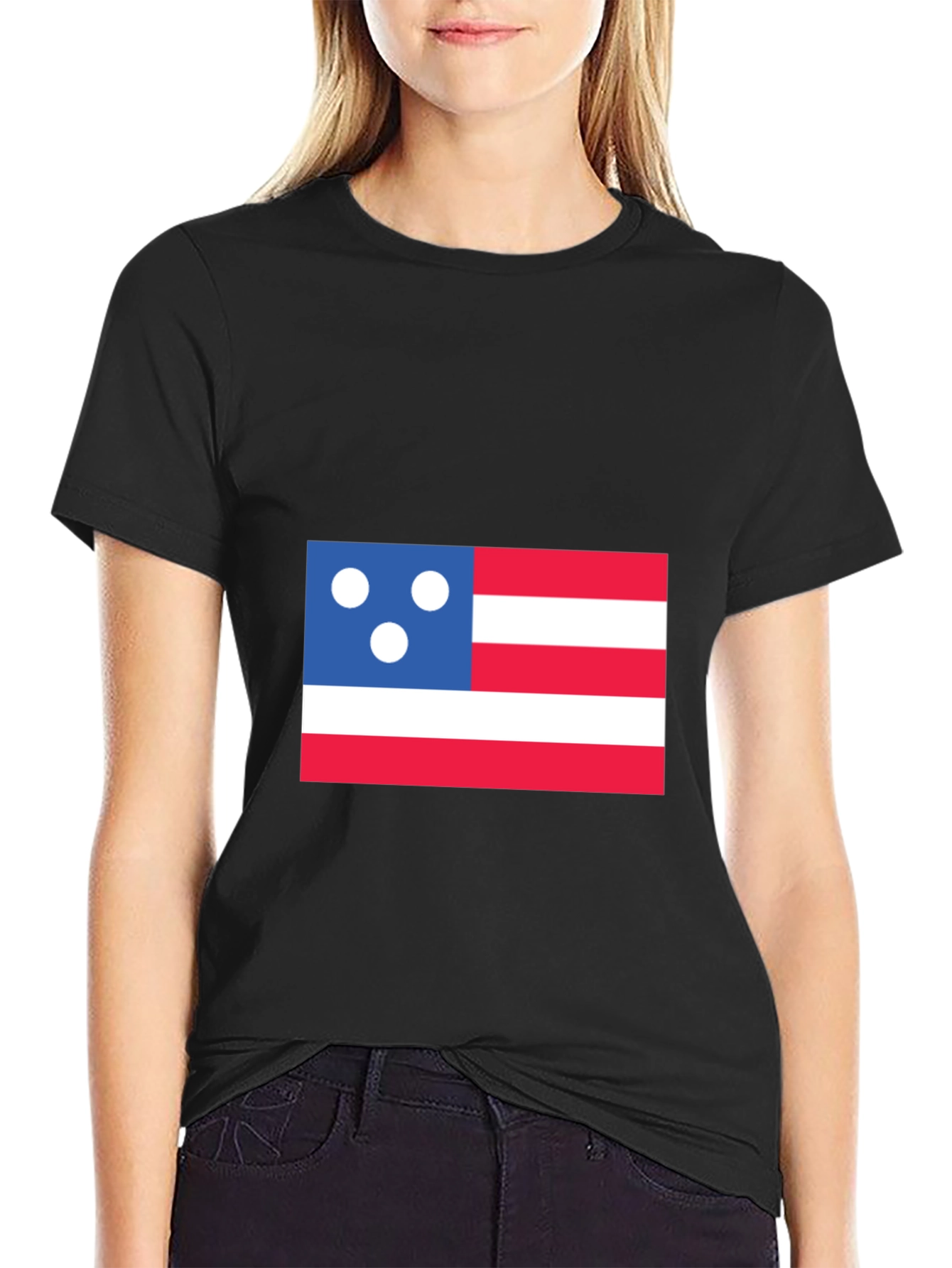 Black Patriotic Graphic T-Shirt - Novelty Design view 2