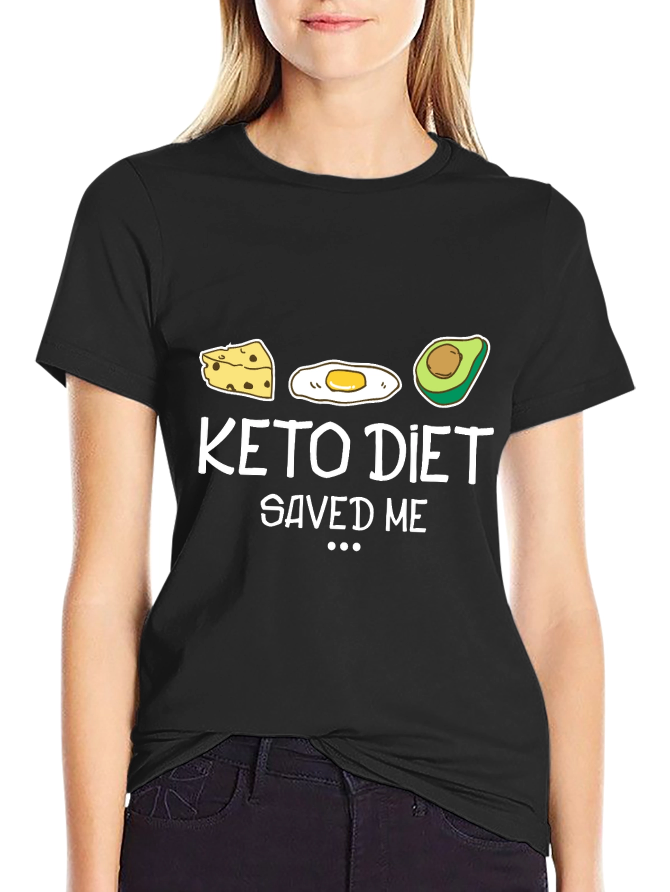 Black Keto Diet Saved Me Funny Graphic T-Shirt view 2