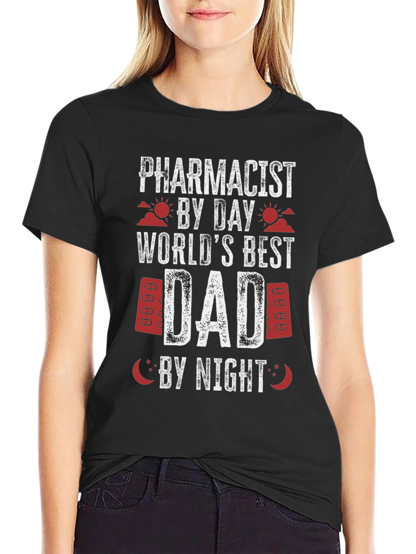 Black Pharmacist Dad T-Shirt - Best Dad Ever view 2
