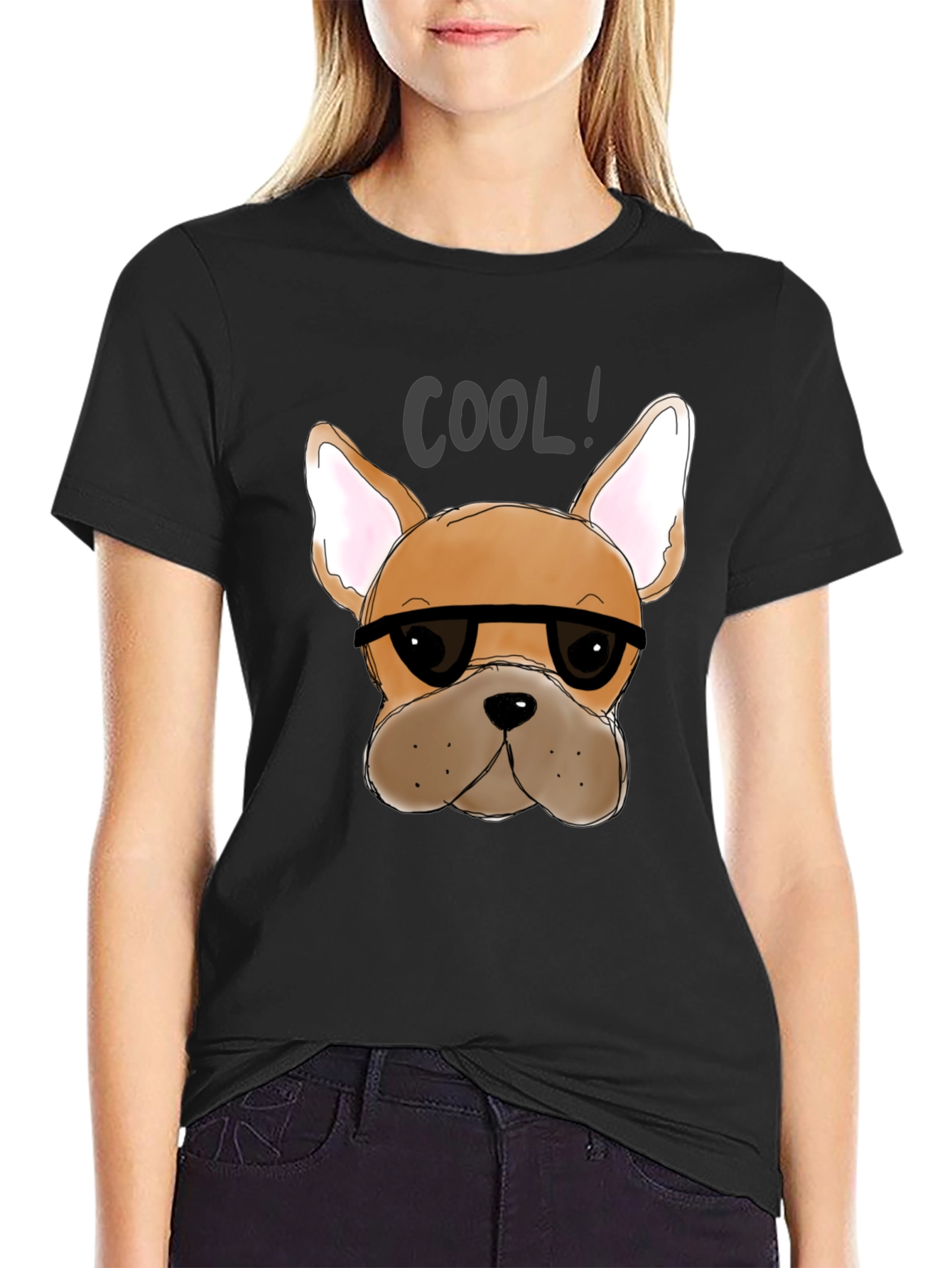 Black Cool Dog T-Shirt - Black view 2