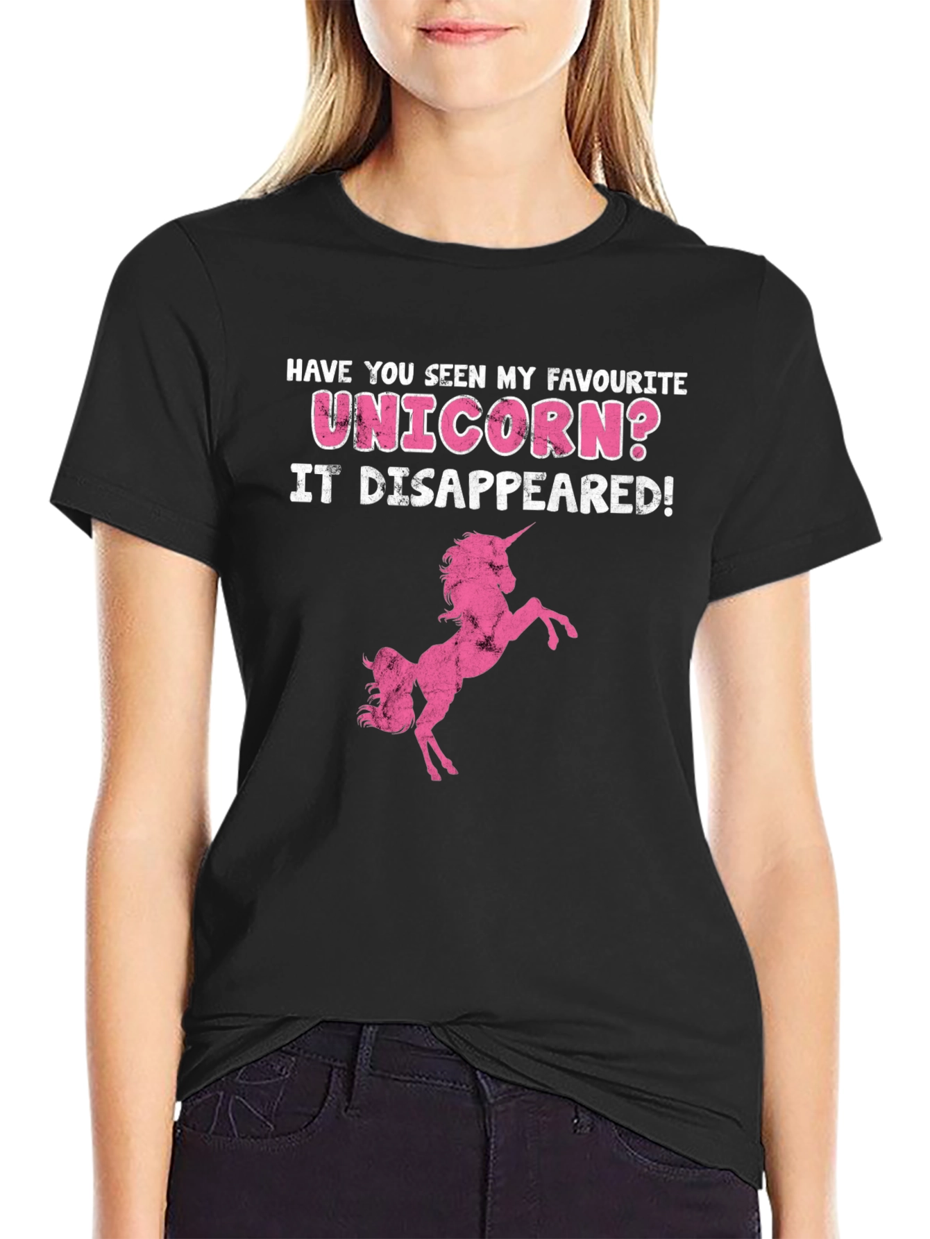 Black Unicorn Disappeared Graphic Tee - Humor Shirt view 2