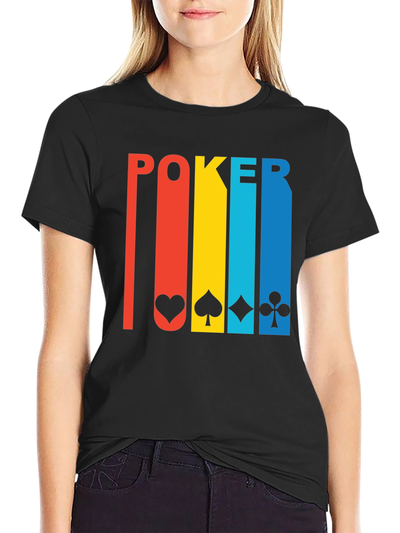 Black Poker Card Suits Graphic Tee - Lucky Shirt view 2