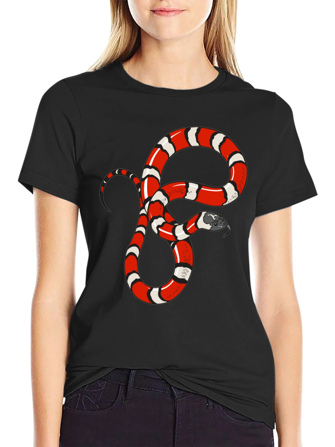 Black Snake Graphic Tee - Bold Reptile Design view 2