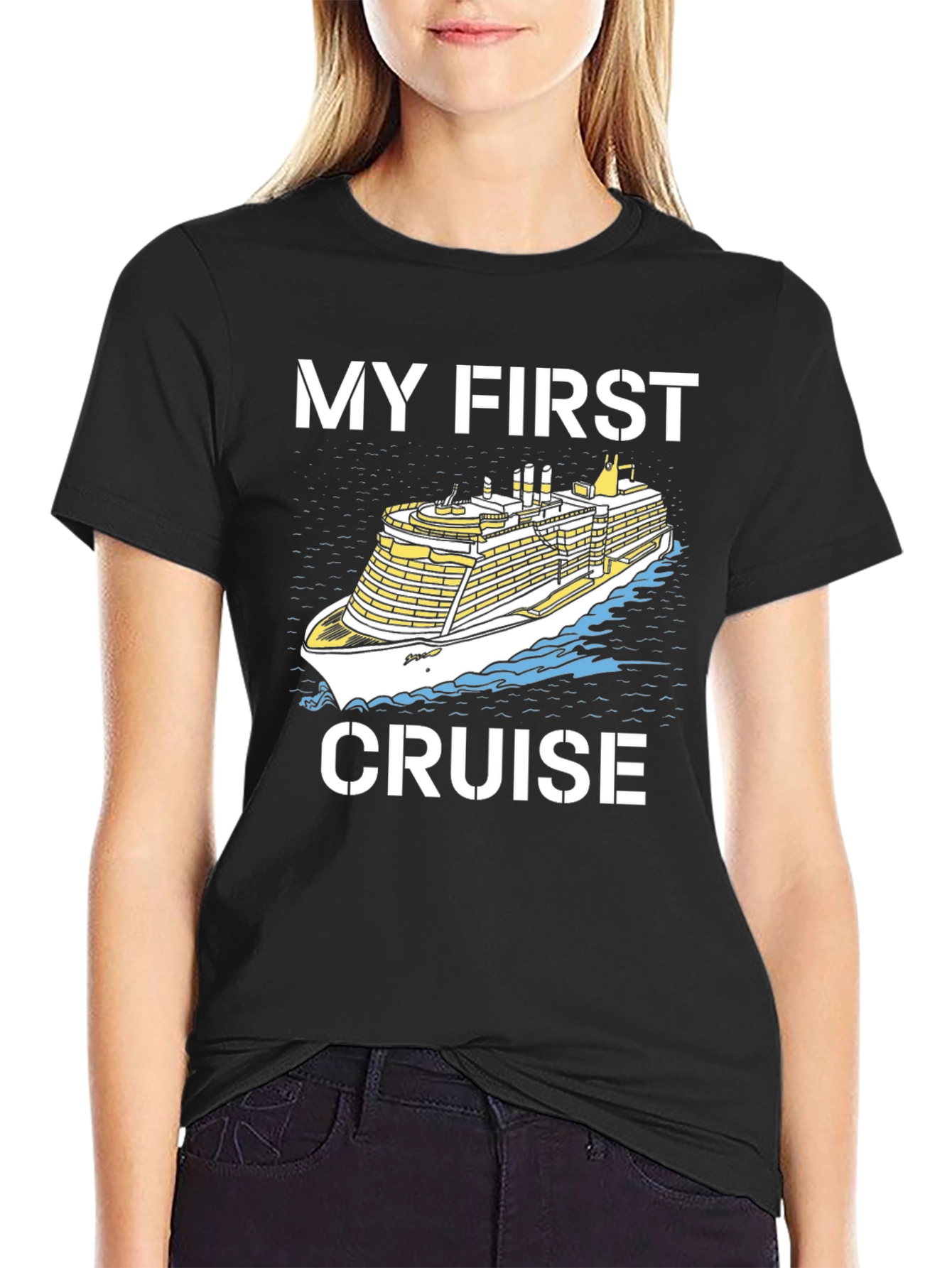 Black My First Cruise T-Shirt - Vacation Souvenir view 2