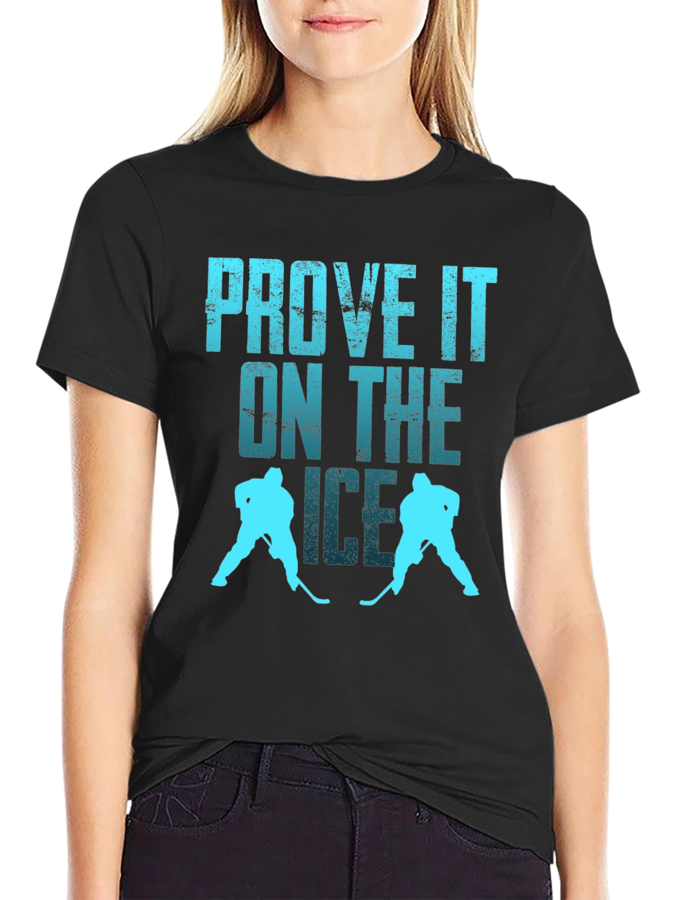 Black Prove It On The Ice Hockey Graphic Tee view 2