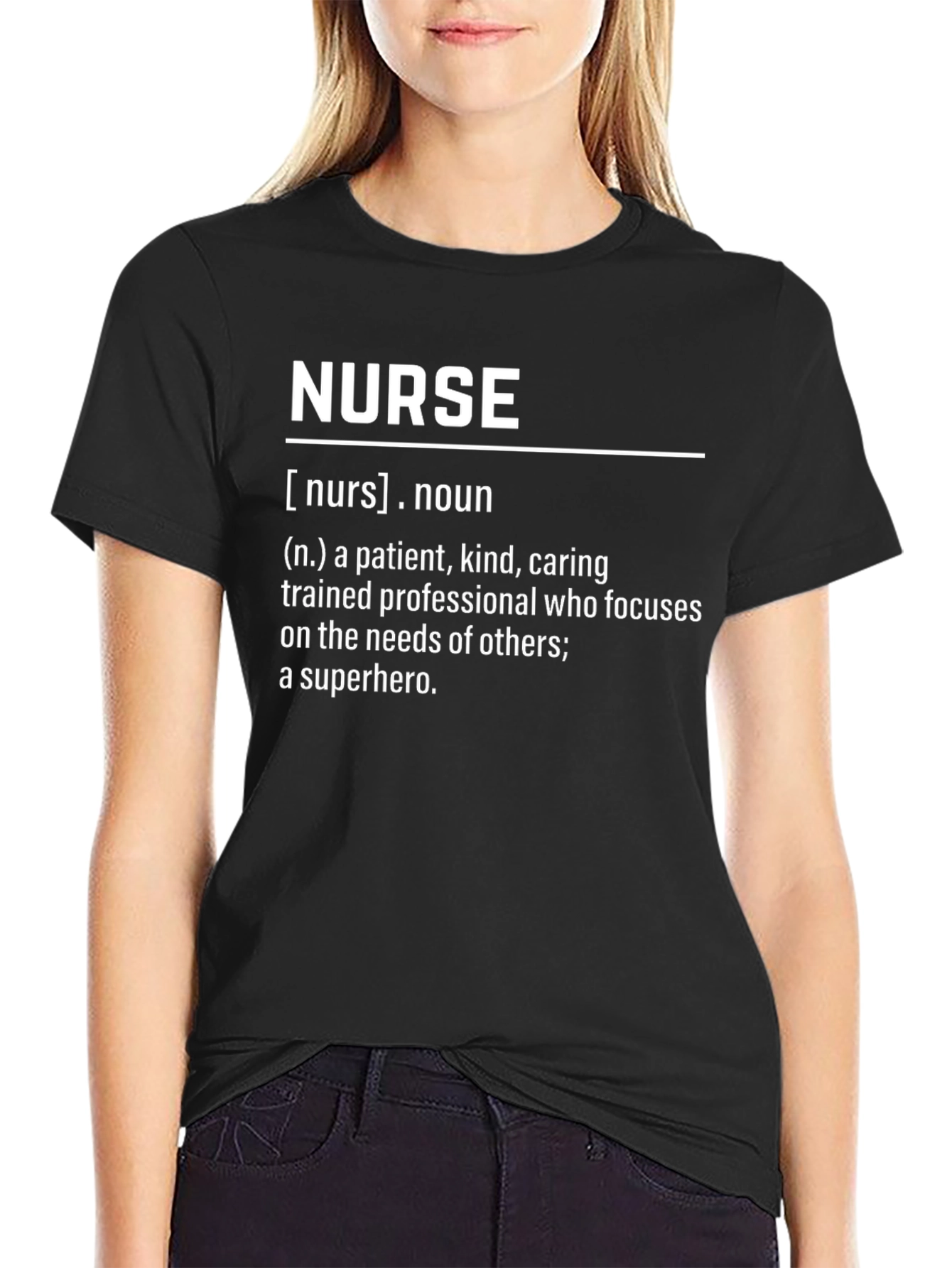 Black Nurse Definition Graphic T-Shirt view 2
