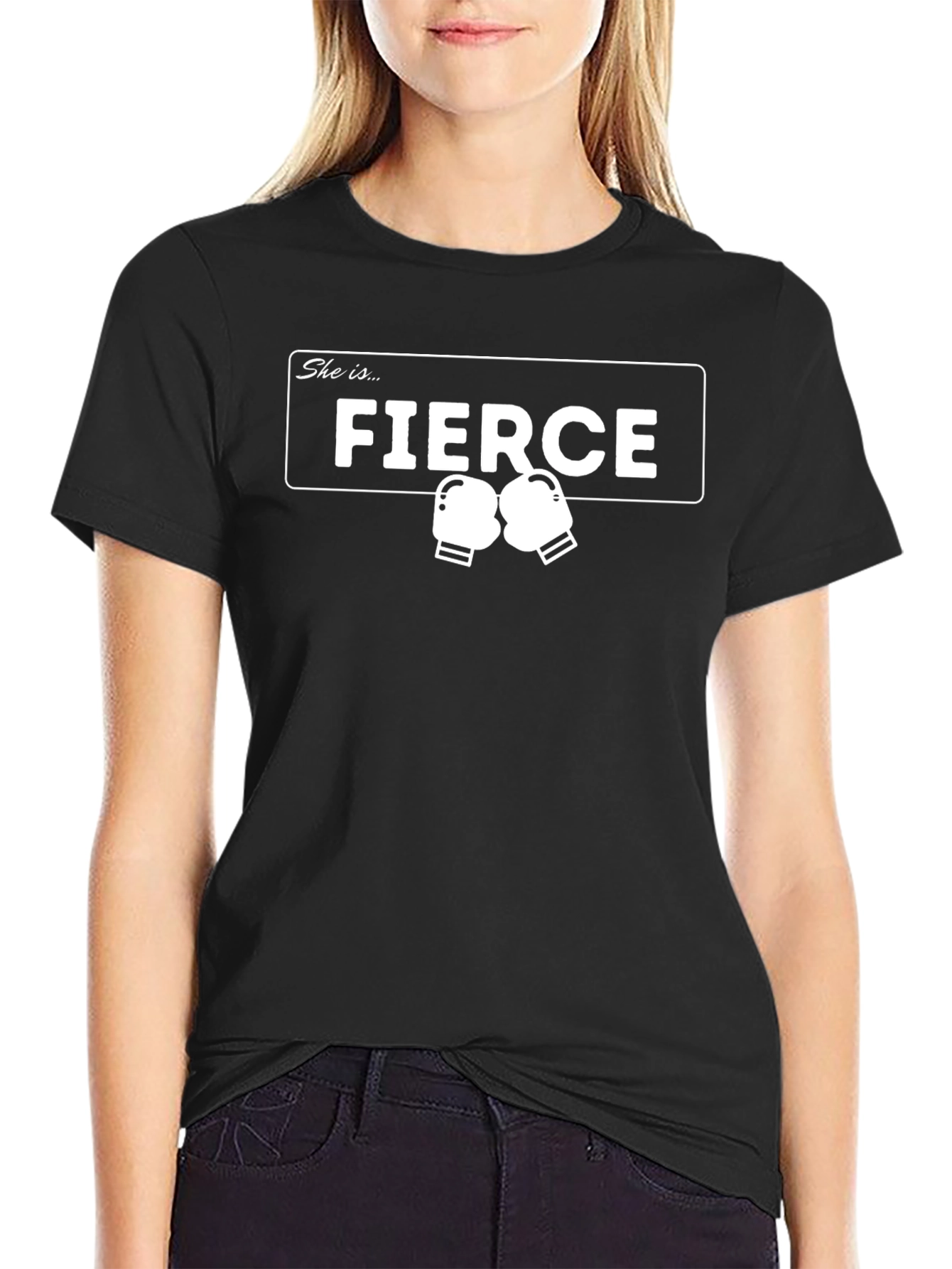 Black Fierce Boxing Gloves Graphic T-Shirt - Stylish Comfort view 2
