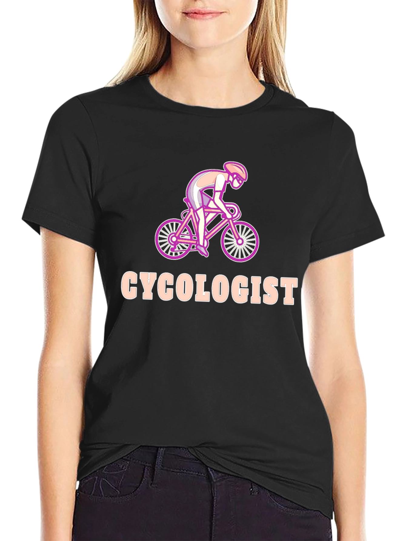 Black Cyclogist Funny Biker T-Shirt view 2