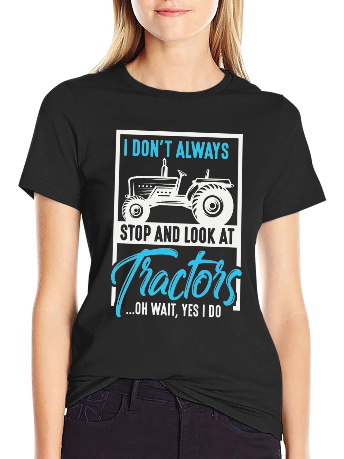 Black Tractor Lover Graphic Tee - "I Don't Always..." view 2