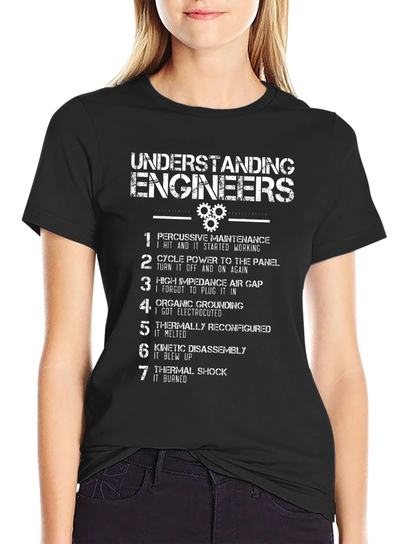 Black Engineer's Humor Graphic T-Shirt view 2