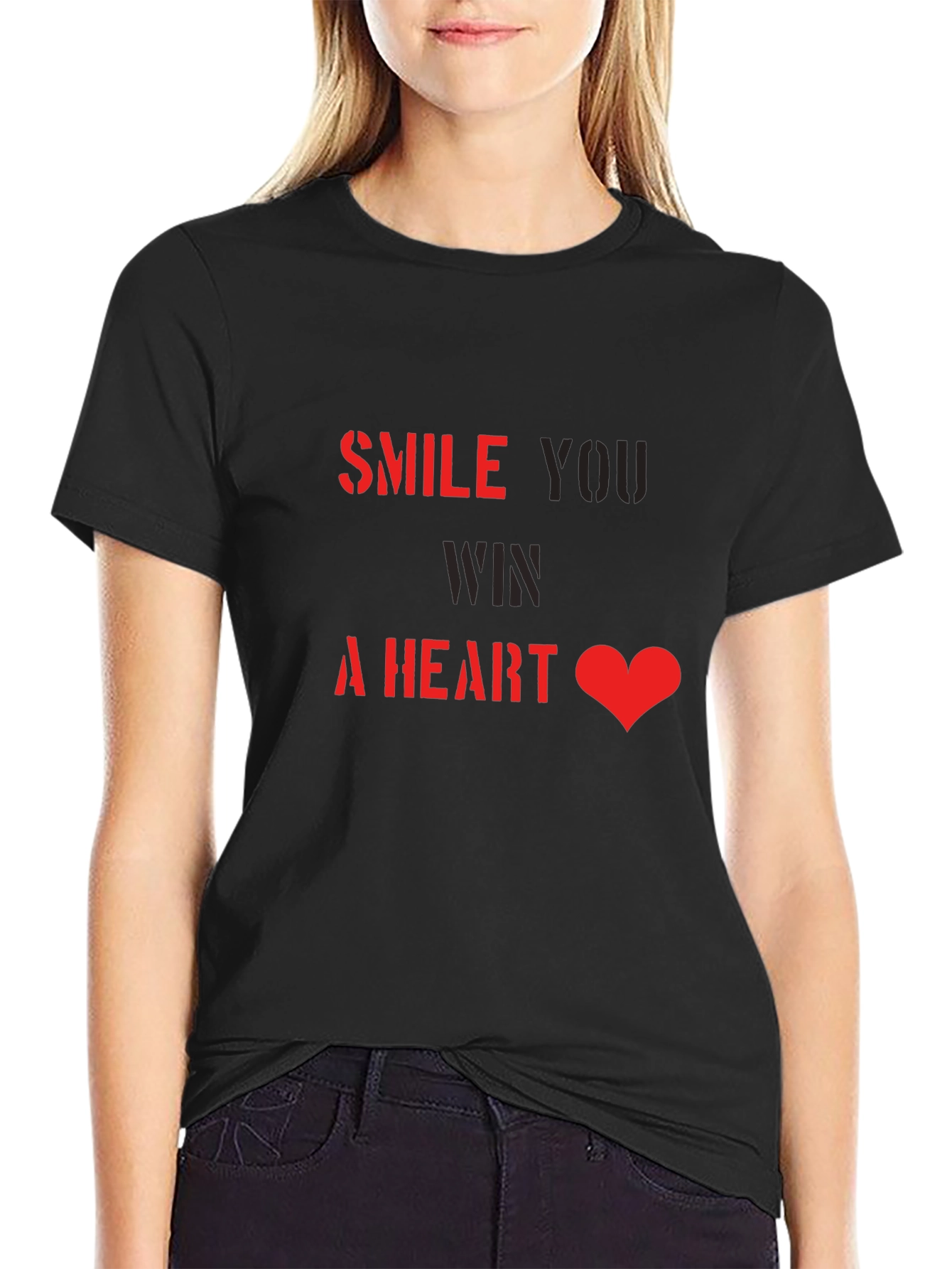 Black Smile Win a Heart T-Shirt view 2
