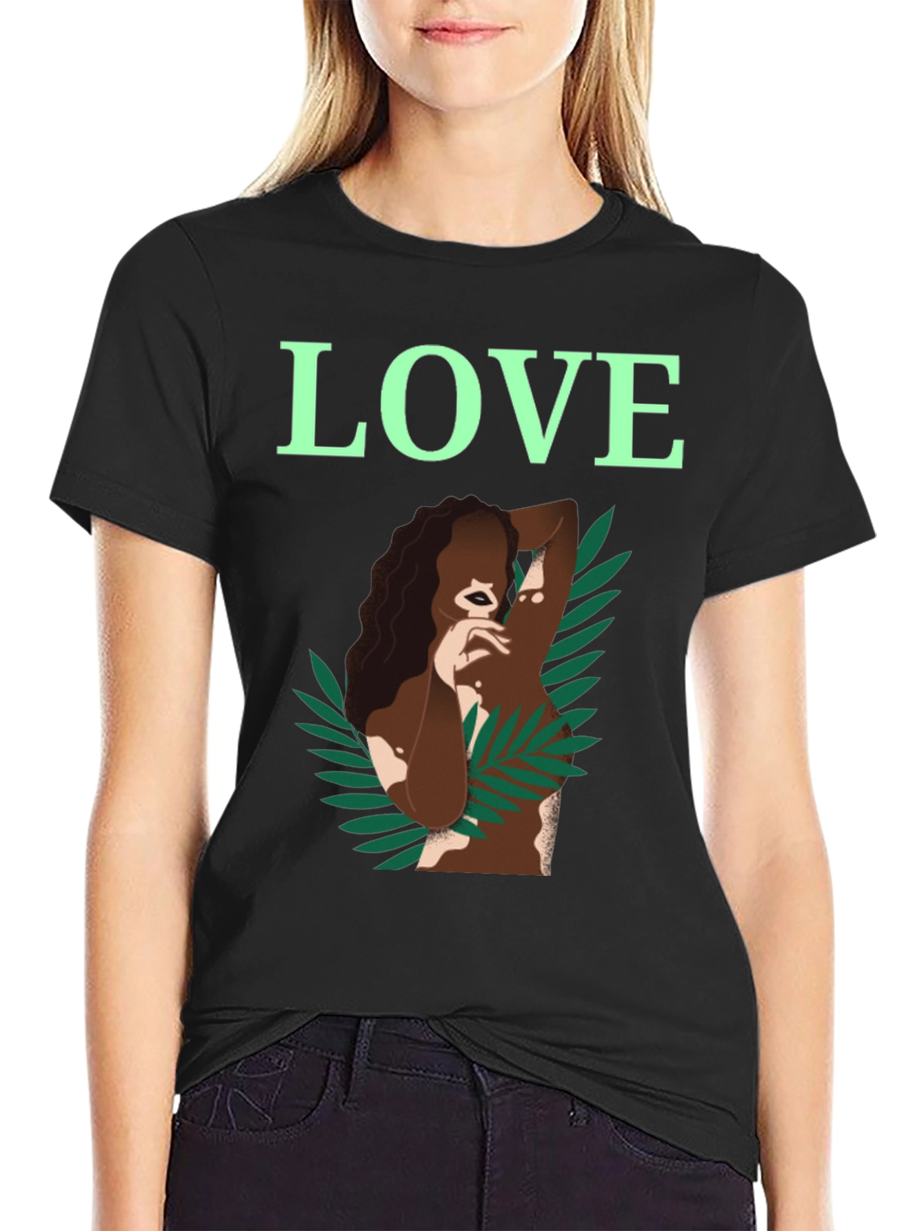 Black LOVE Graphic T-Shirt - Vitiligo Awareness view 2