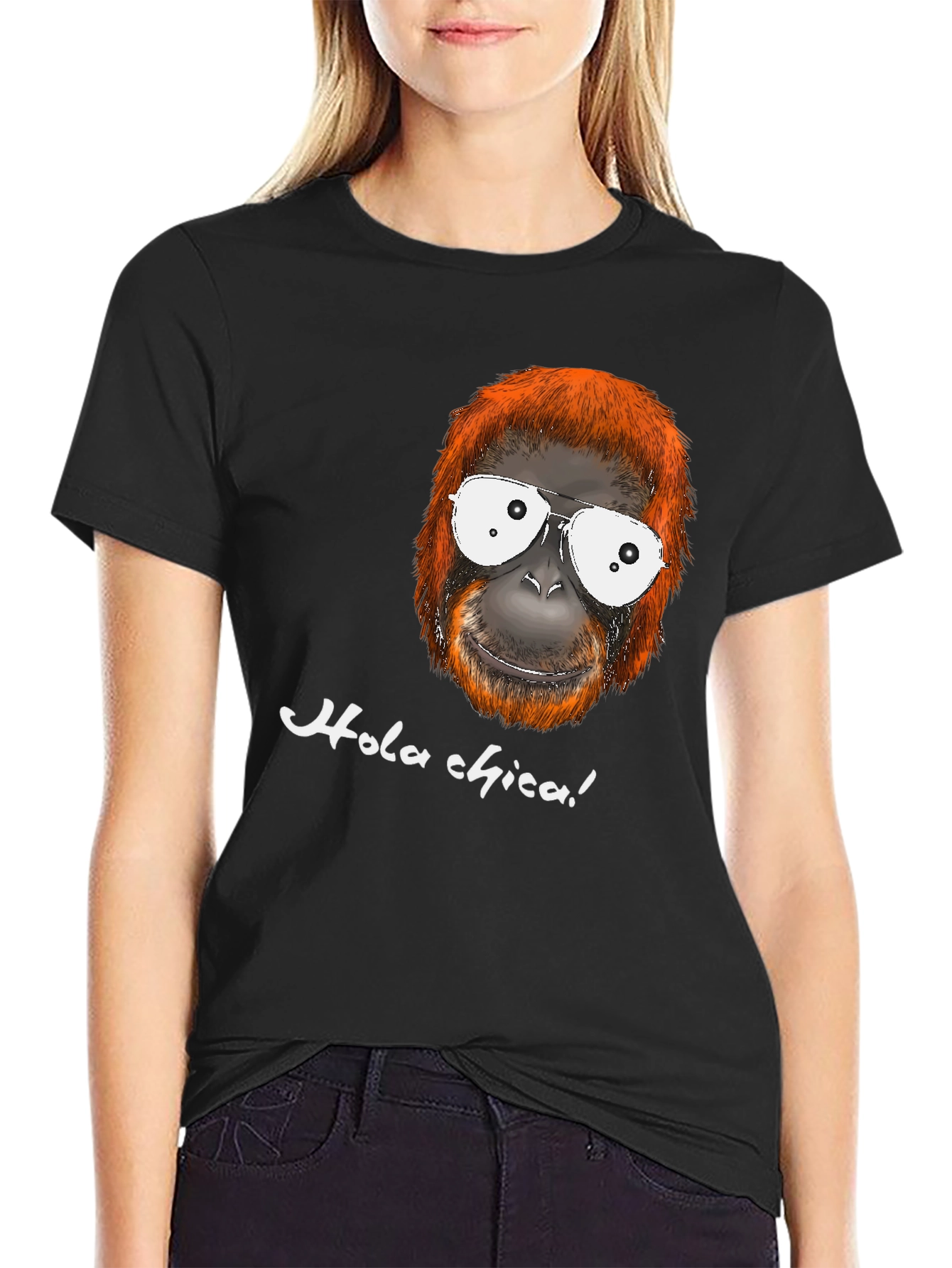 Black Funny Orangutan T-Shirt - Hola Chica! view 2