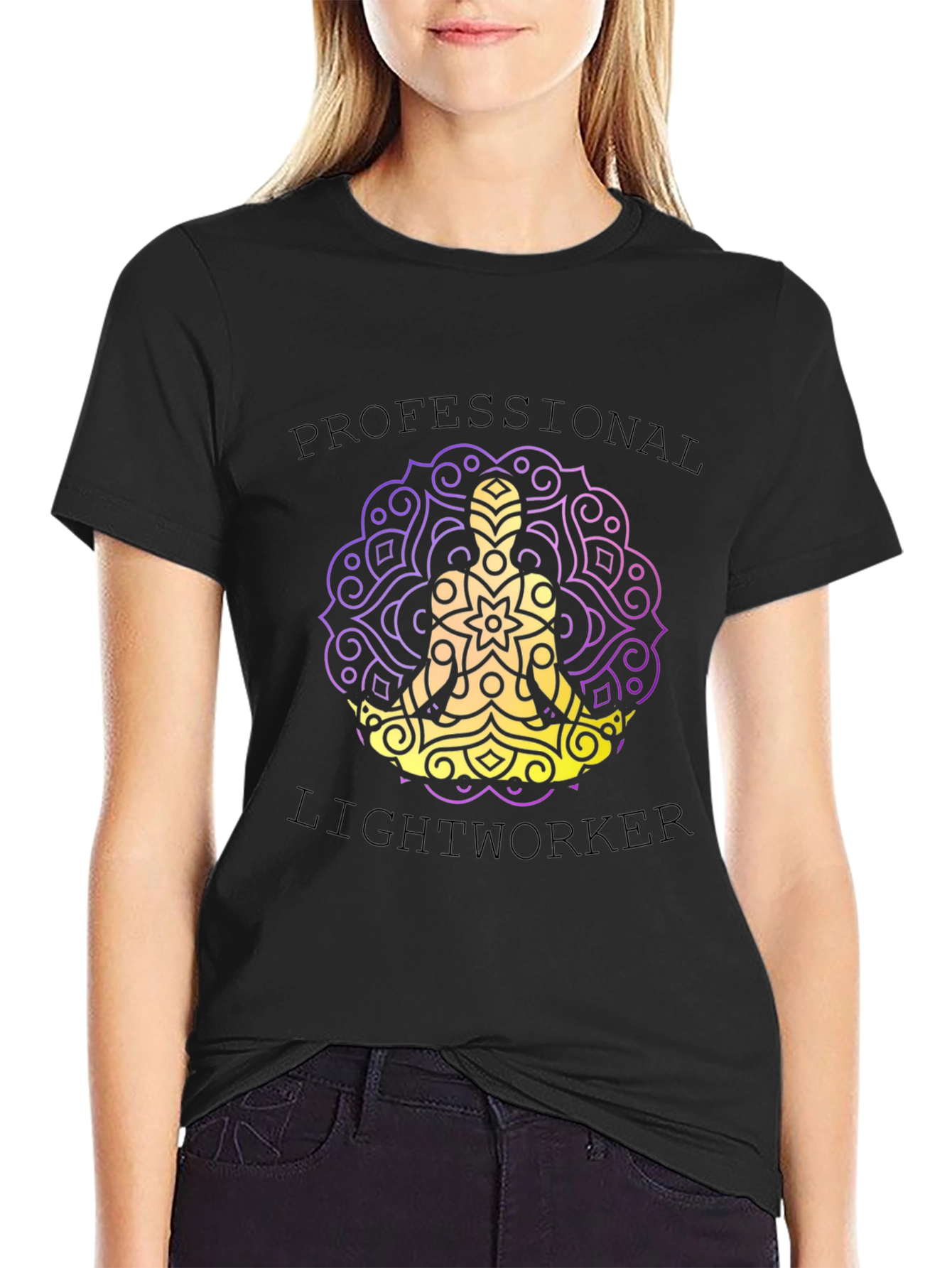 Black Professional Lightworker Graphic T-Shirt view 2