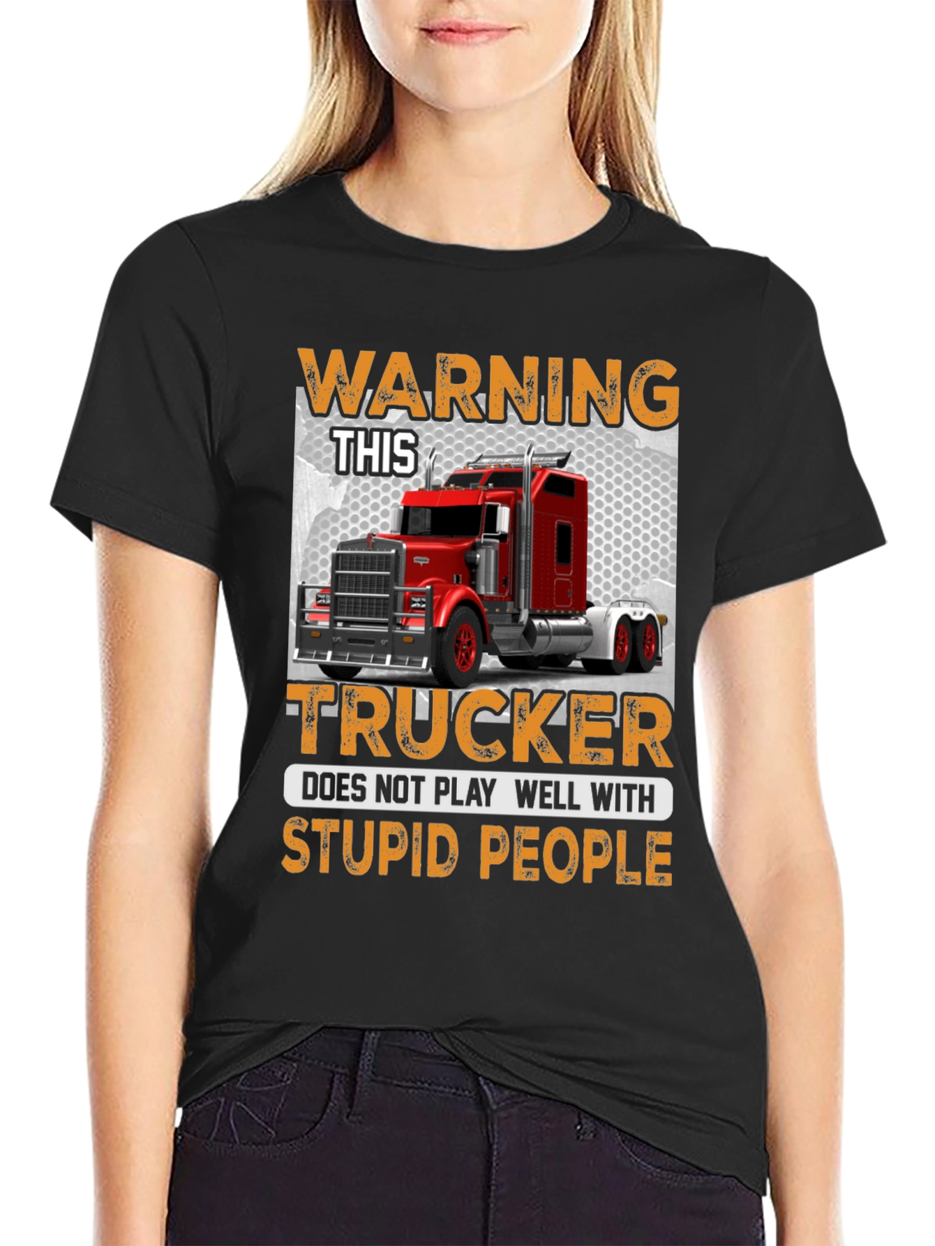 Warning Trucker Graphic Tee - 2