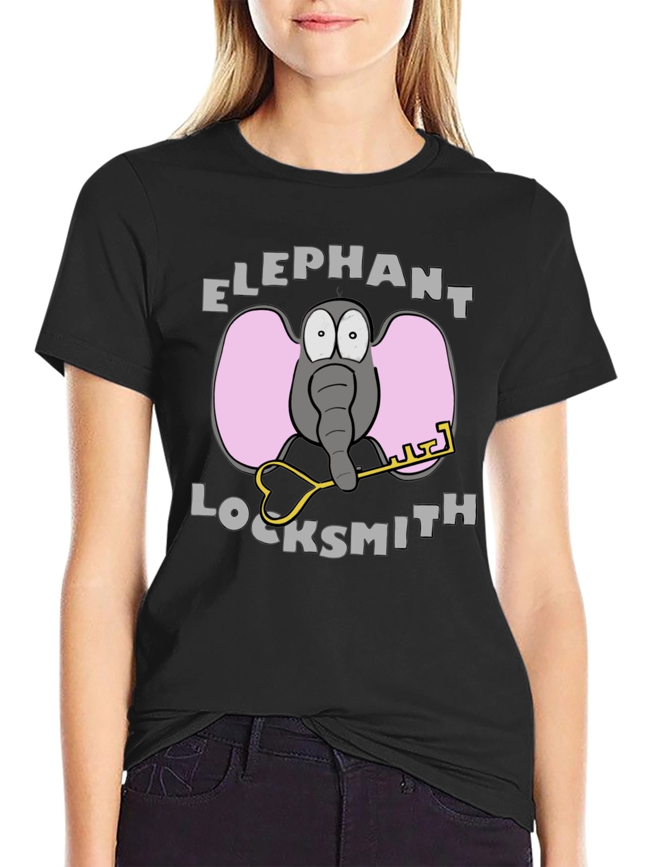 Black Elephant Locksmith Graphic T-Shirt view 2