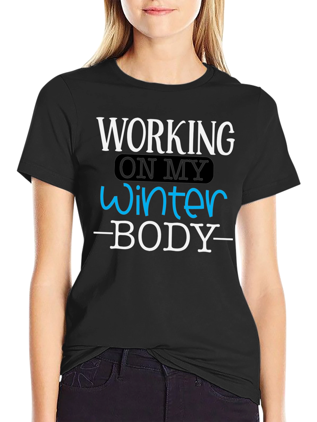 Black Winter Body T-Shirt - Funny Workout Gym Tee view 2