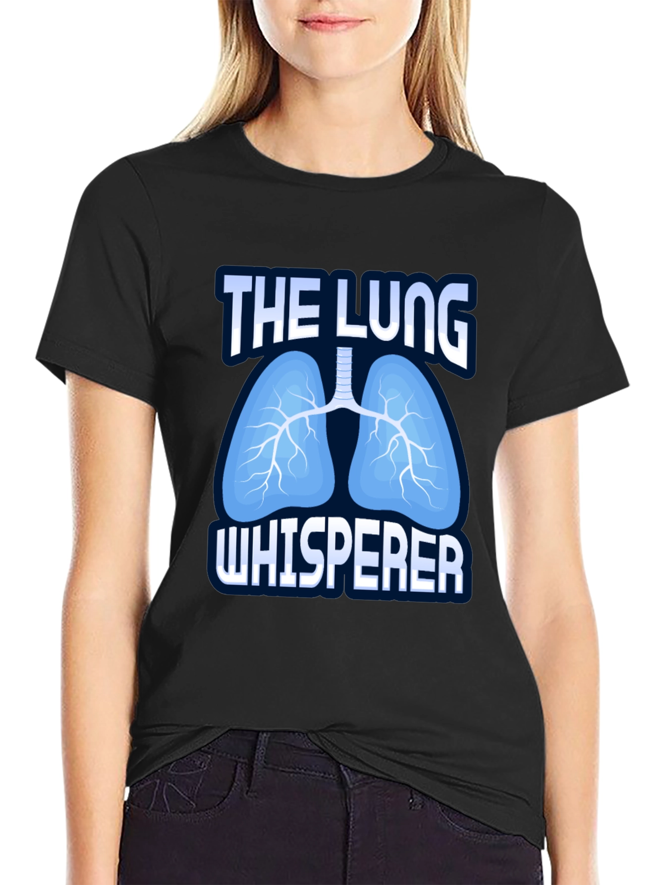 Black The Lung Whisperer T-Shirt - Funny Respiratory Therapist Tee view 2