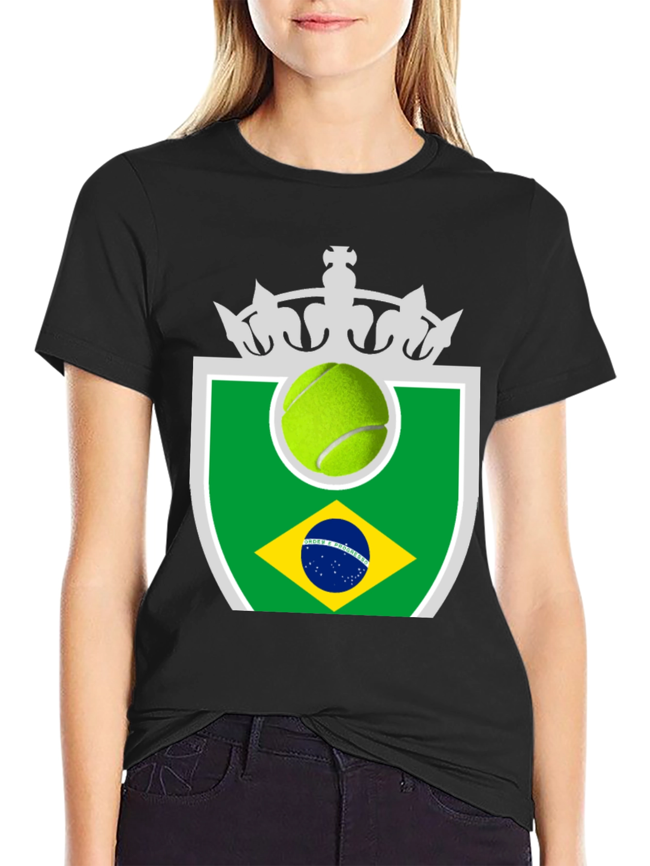 Black Brazil Tennis T-Shirt view 2