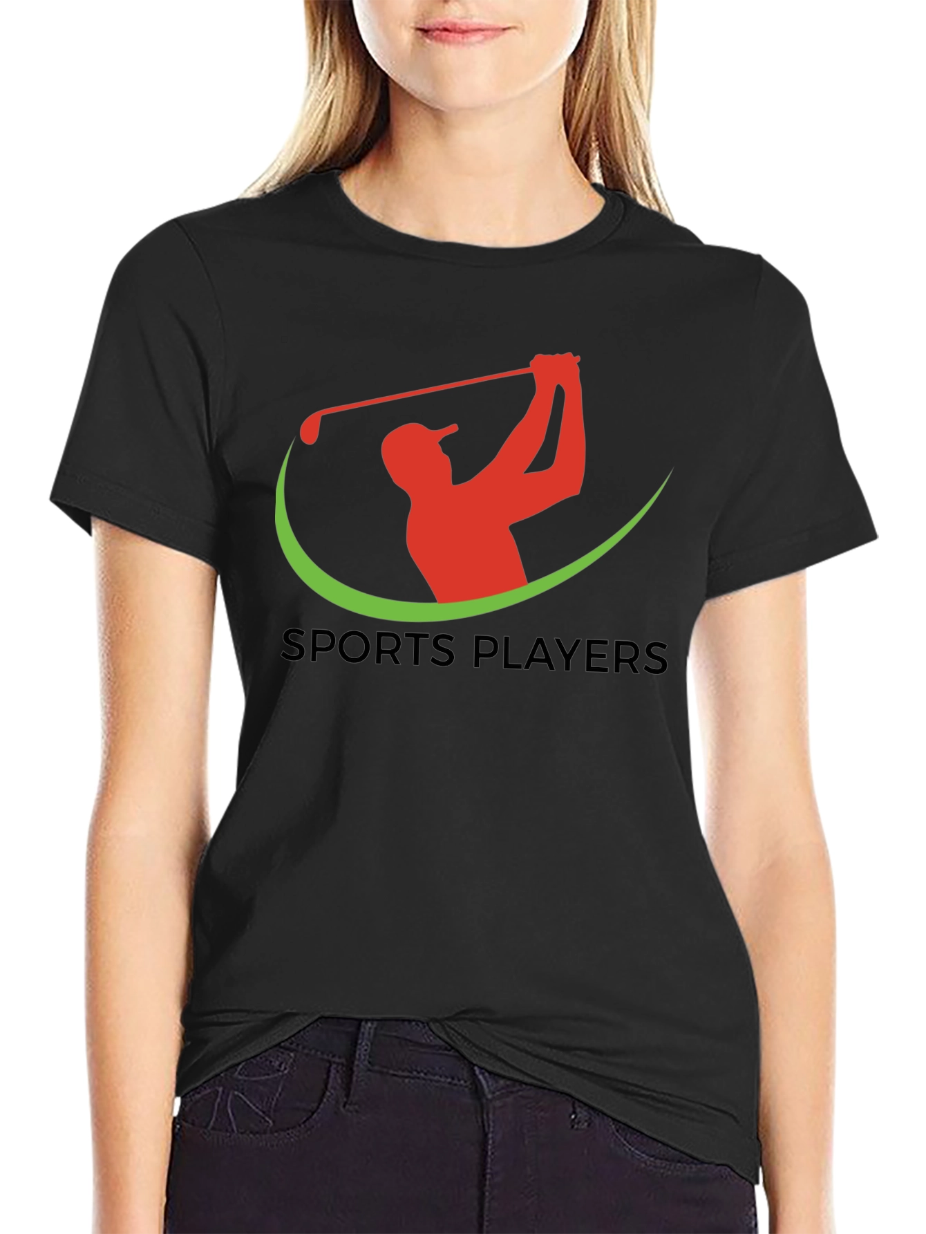 Black Sports Players Golf Tee view 2