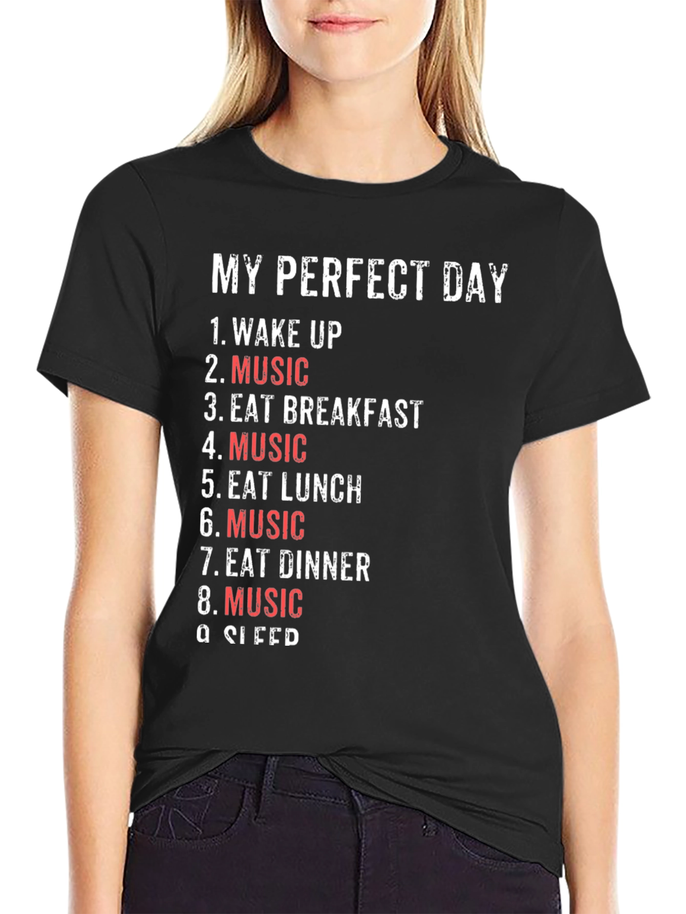 Black My Perfect Day - Music Lover's T-Shirt view 2