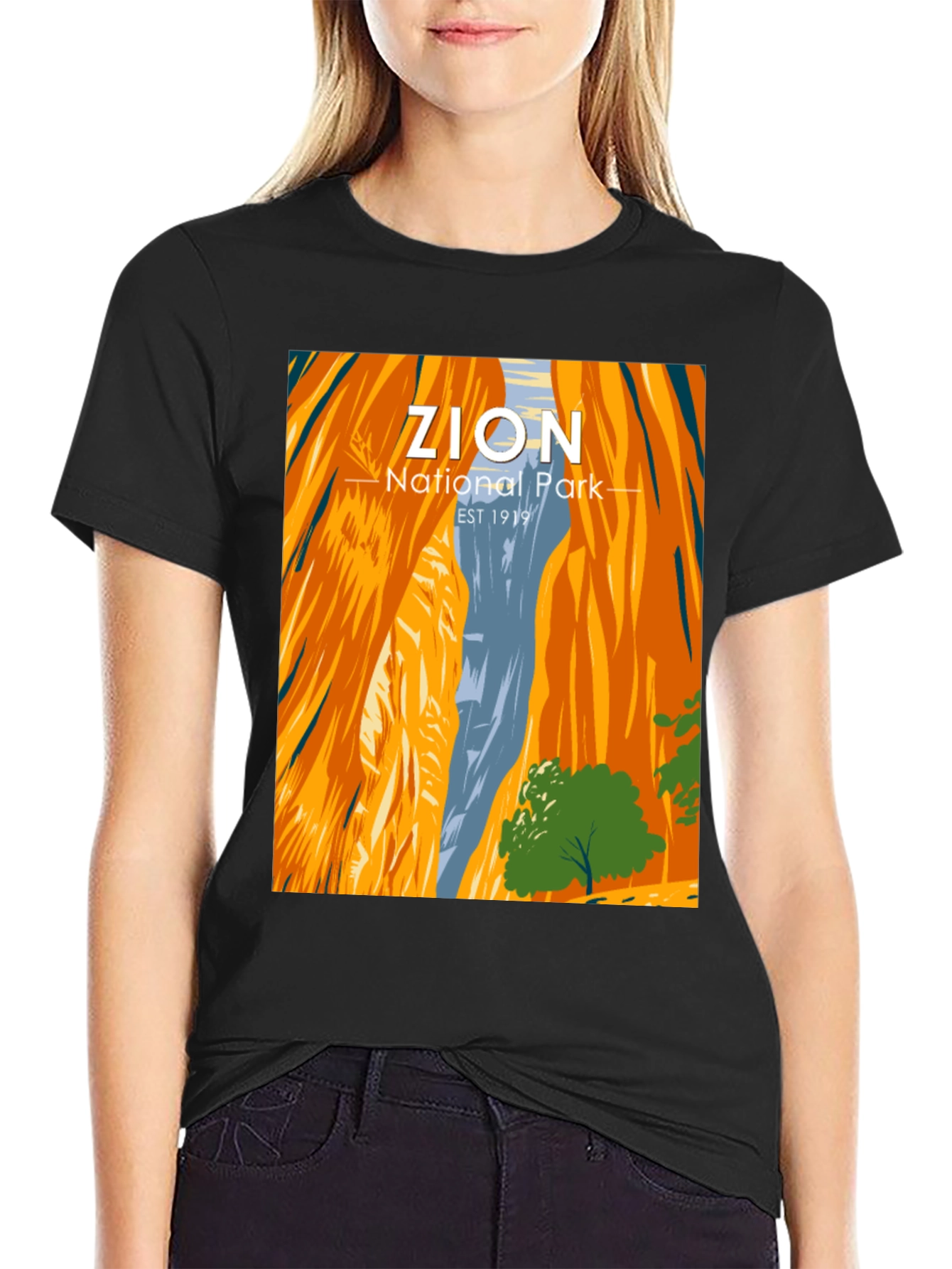 Black Zion National Park Graphic Tee view 2