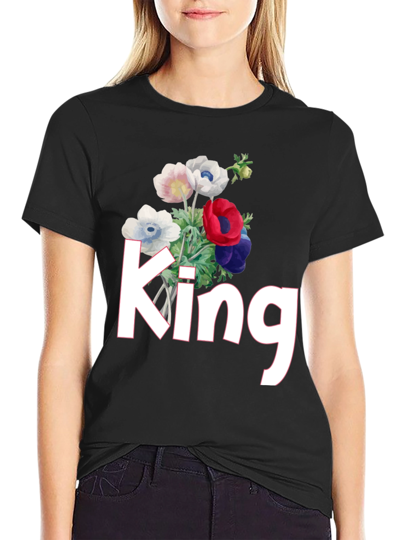 Black Floral King T-Shirt view 2