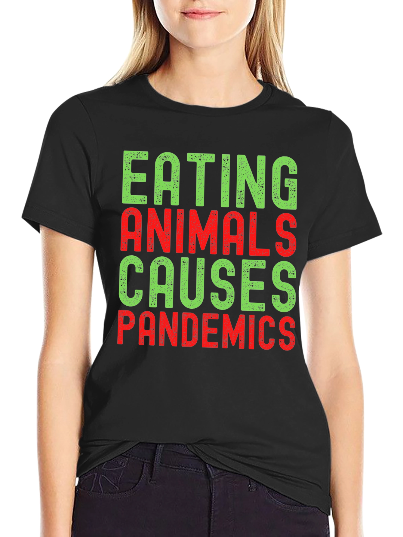 Black Eating Animals Causes Pandemics T-Shirt view 2