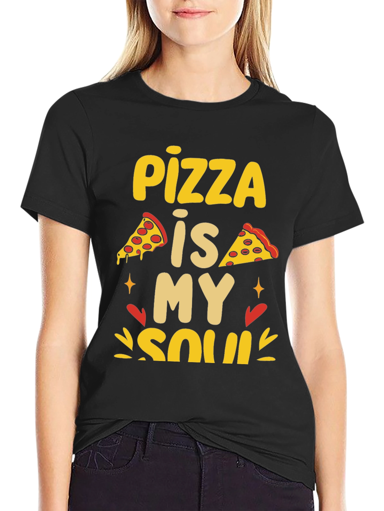 Black Pizza Is My Soul Graphic Tee - Unisex view 2
