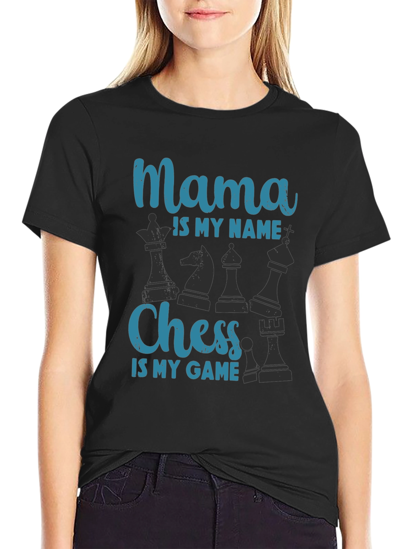 Black Mama Chess T-Shirt - Chess Lover Tee view 2