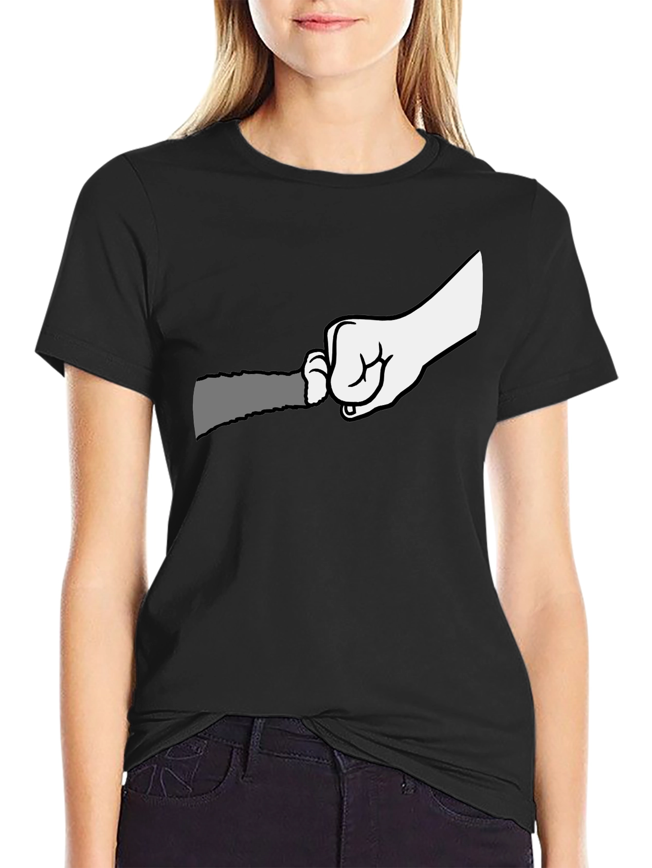 Black Graphic T-Shirt: Hand Holding Grater Funny Cooking Tee view 2