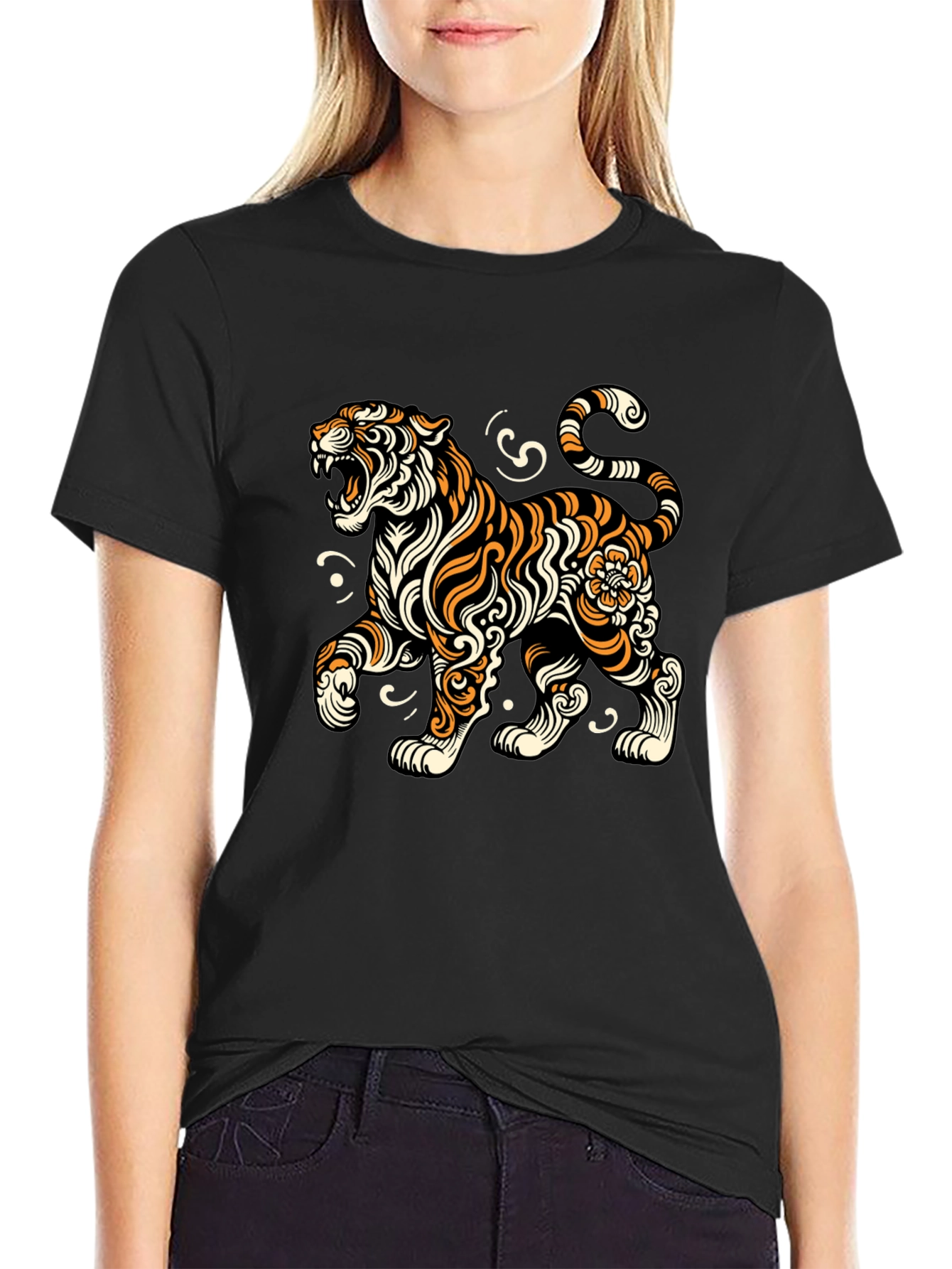 Black Black Tiger Graphic Tee view 2