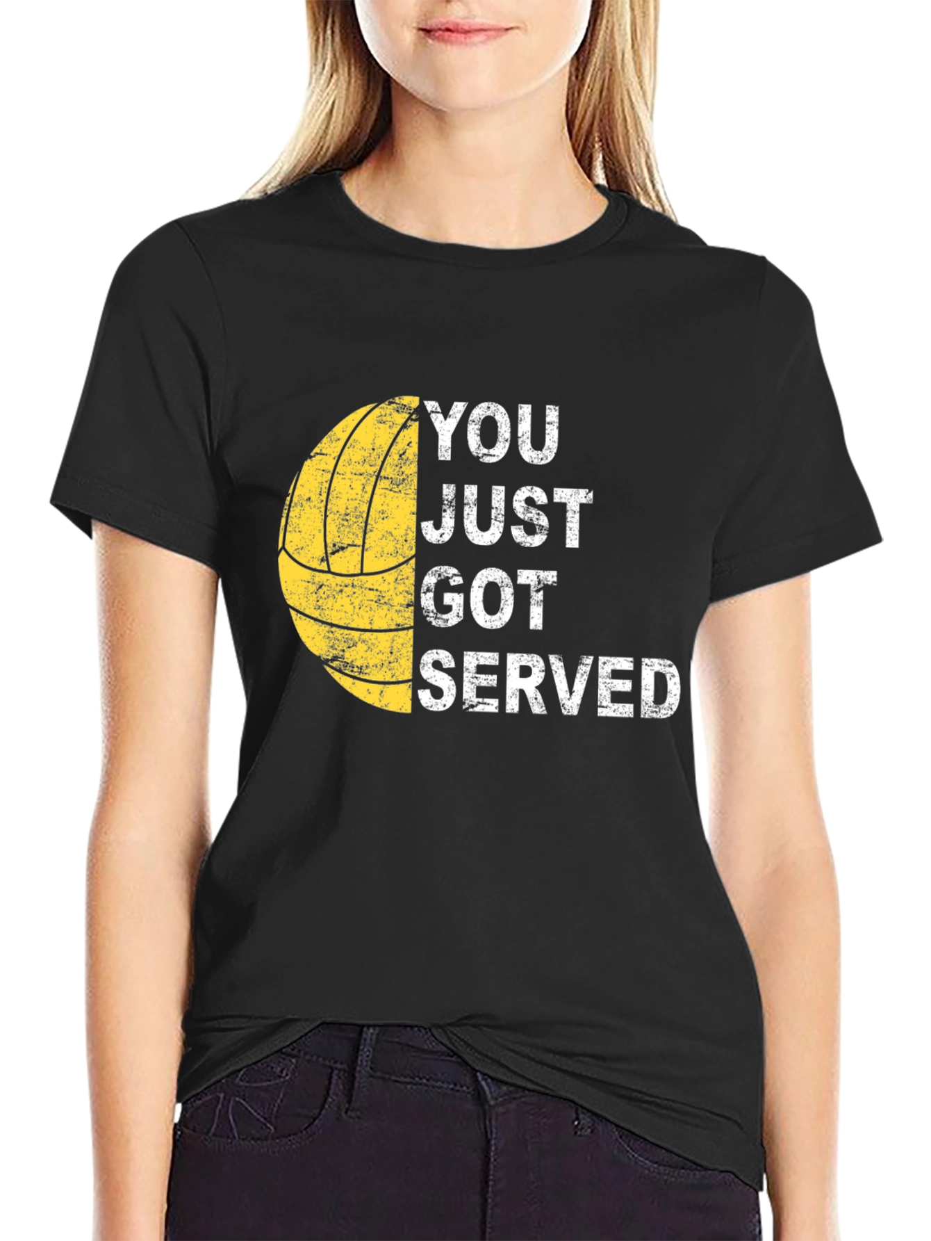 Black You Just Got Served T-Shirt Volleyball Tee view 2