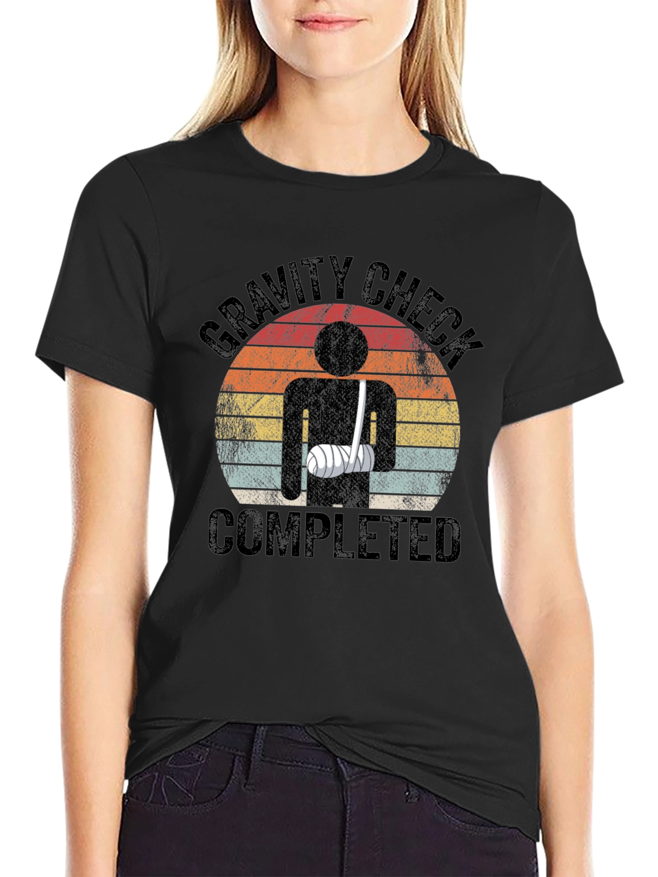 Black Gravity Check Completed T-Shirt view 2