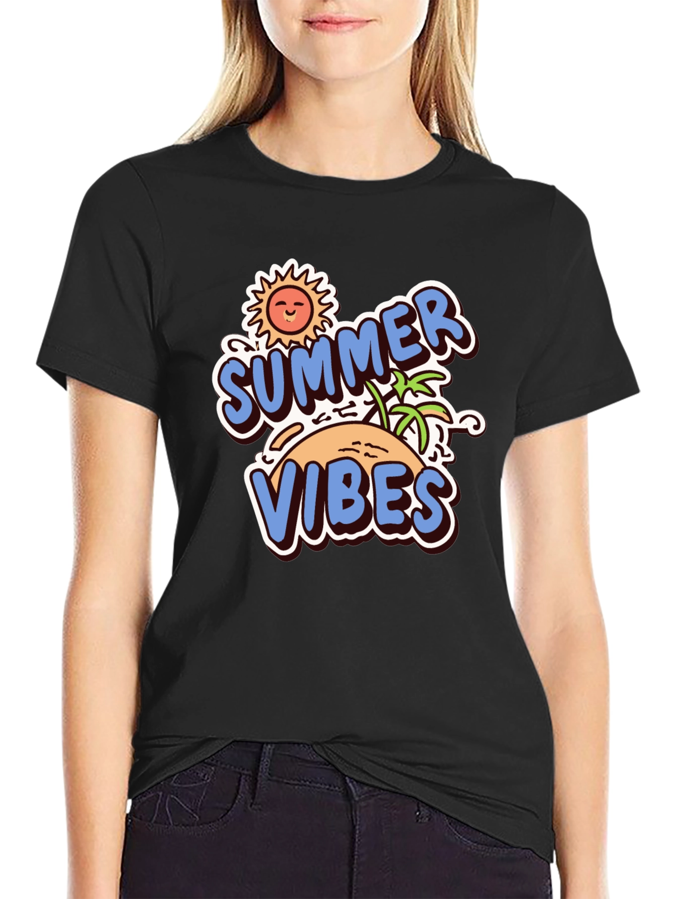 Black Summer Vibes Graphic Tee view 2