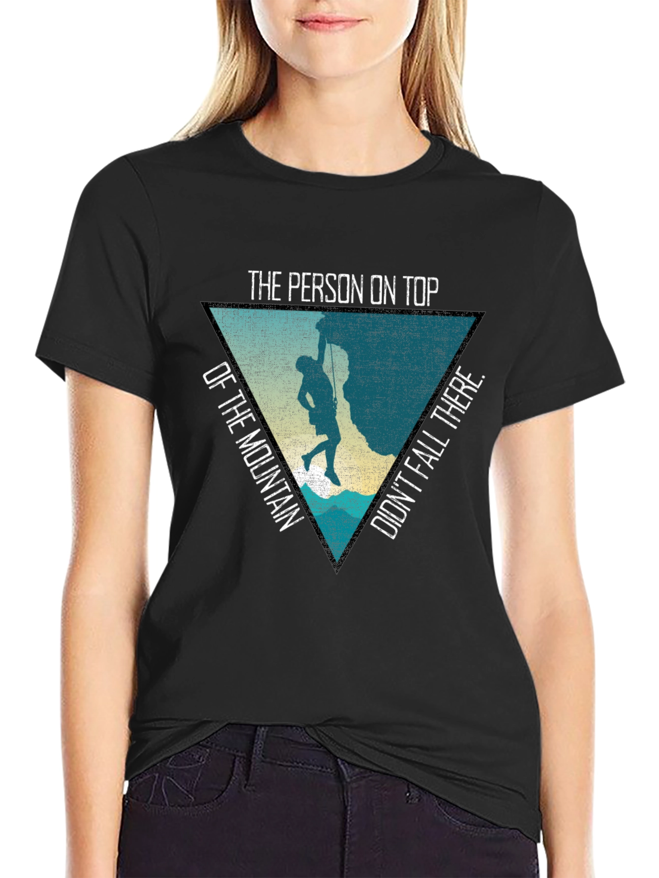 Black The Person On Top Graphic T-Shirt view 2