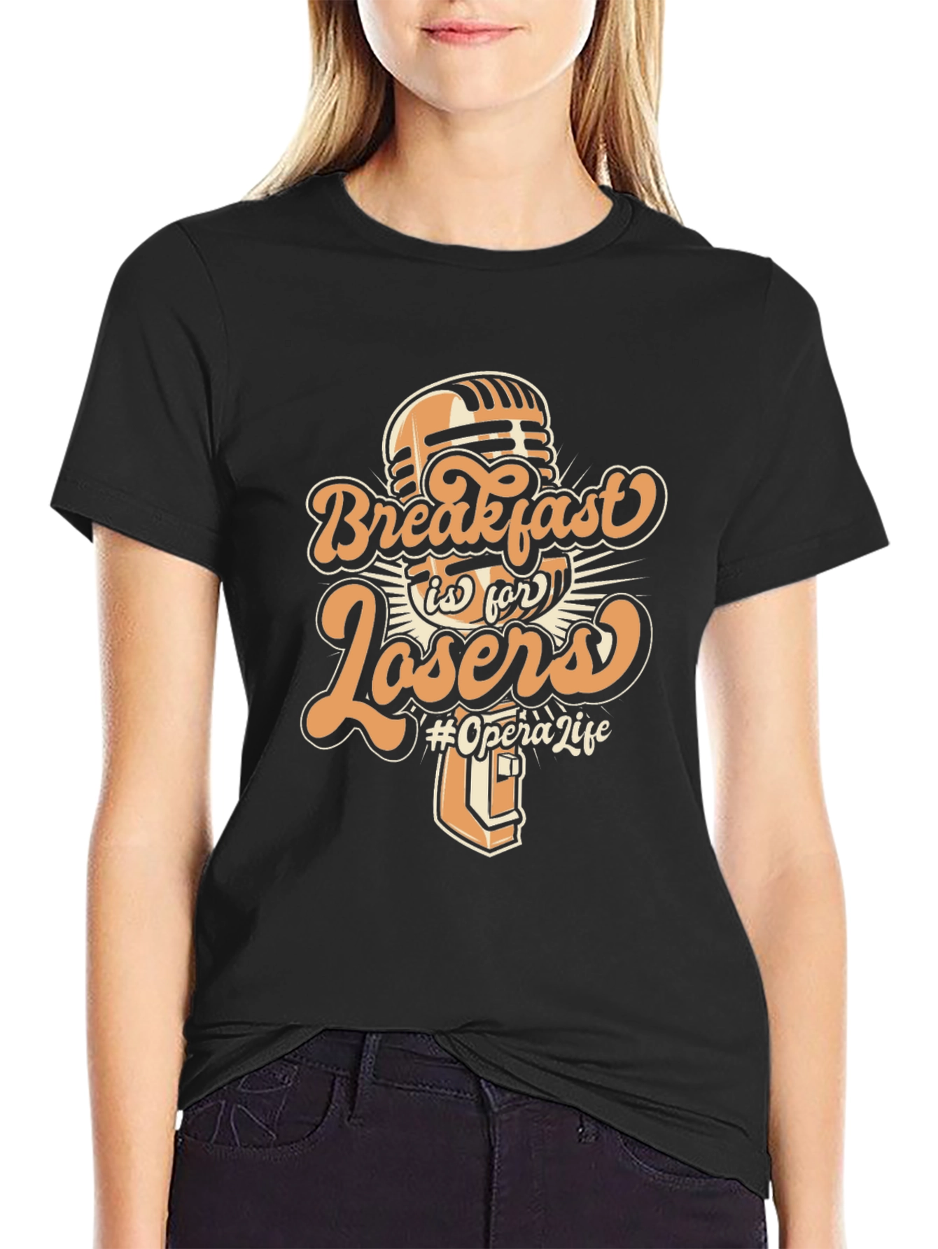 Black Breakfast is for Losers Graphic Tee view 2