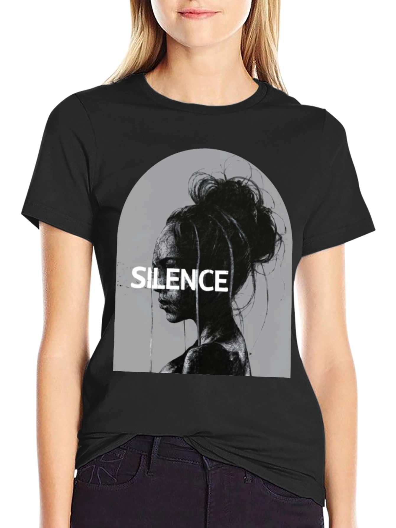 Black Silence Graphic T-Shirt - Stylish Unisex Tee view 2