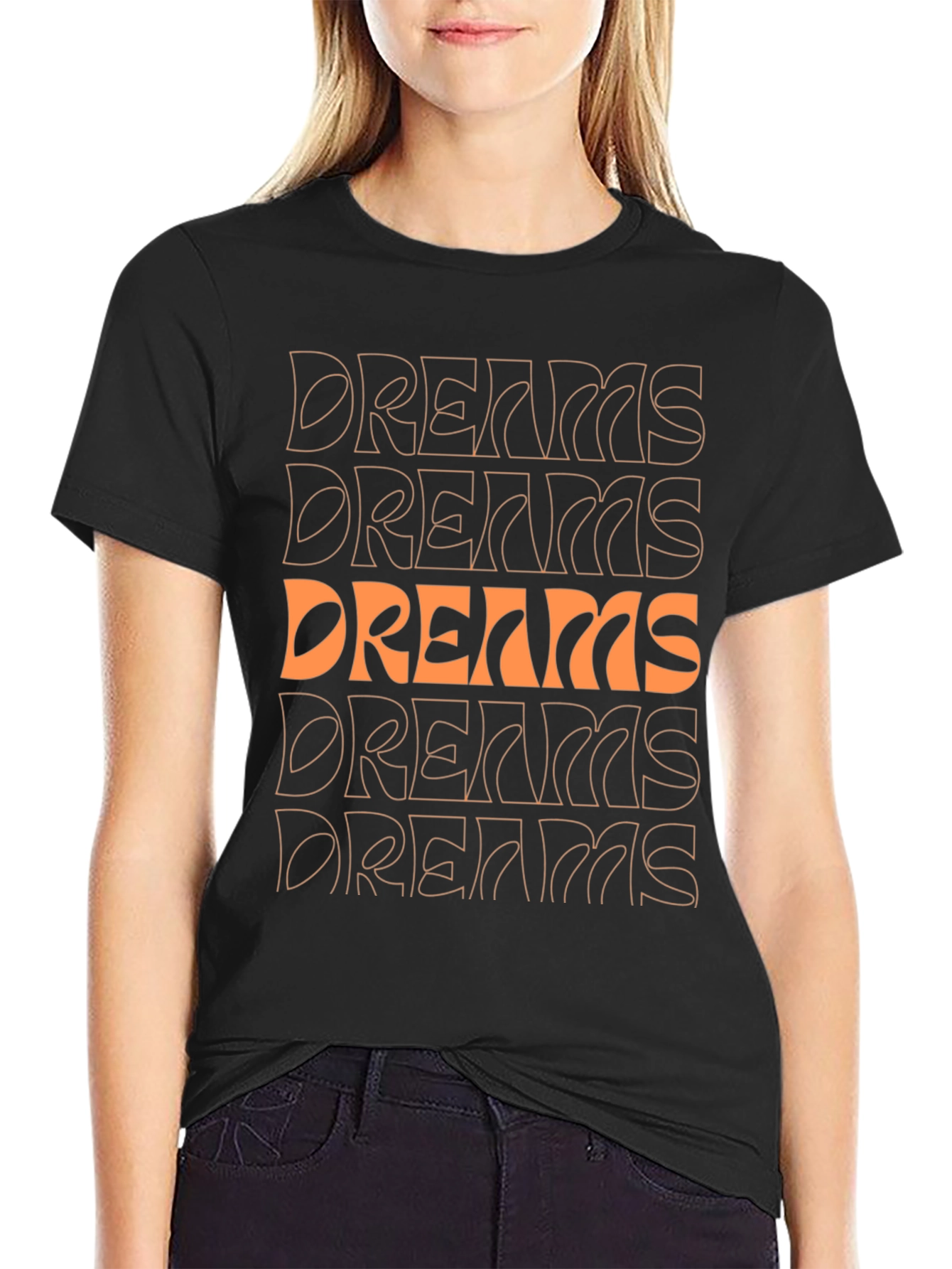 Black Dreams Graphic Print Crew Neck Tee - Black view 2