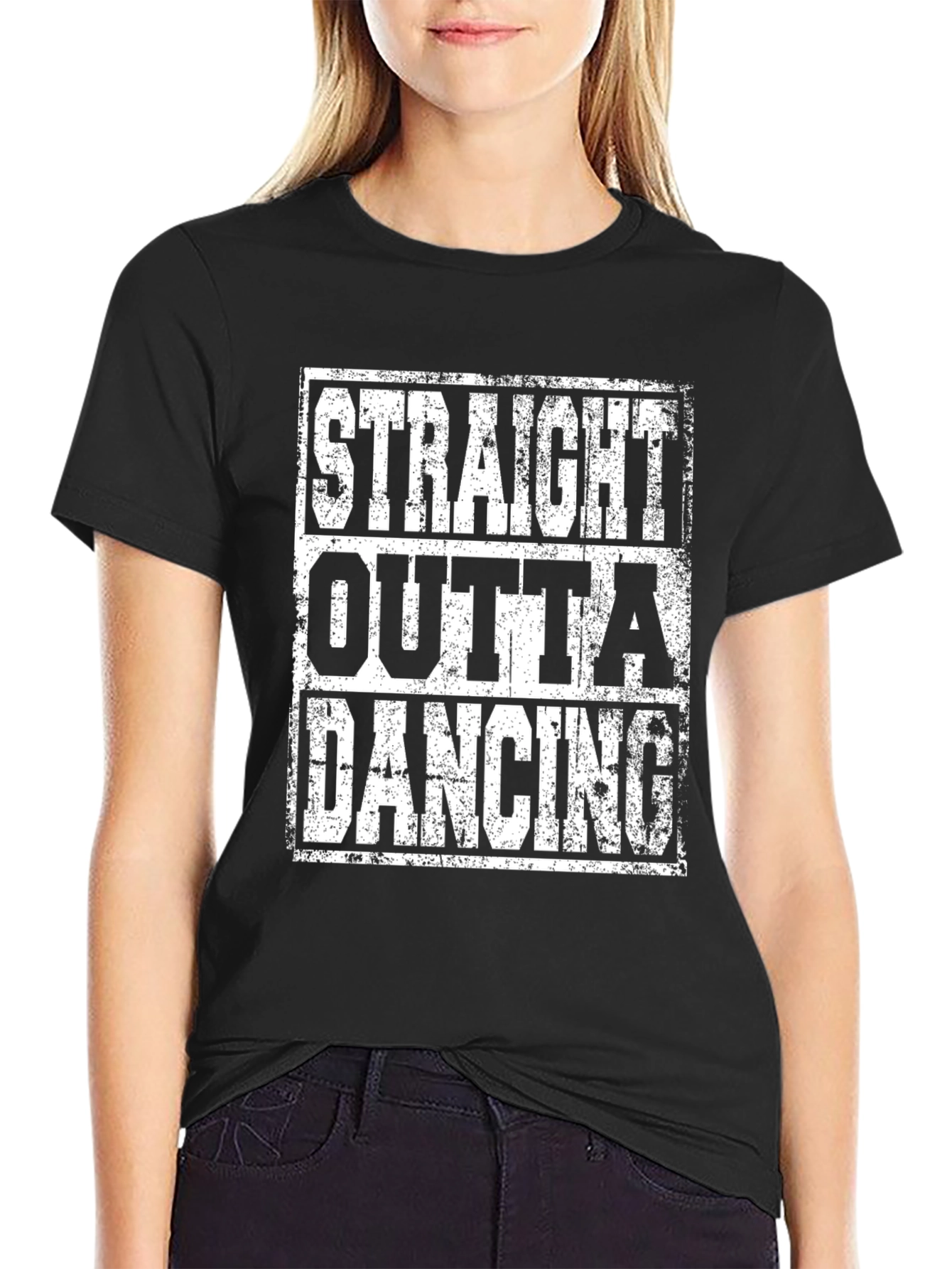Black Straight Outta Dancing Black Graphic Tee view 2