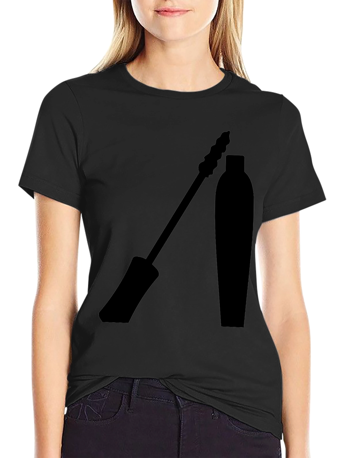 Black Mascara Graphic Tee - Stylish Eyelash Design T-Shirt view 2